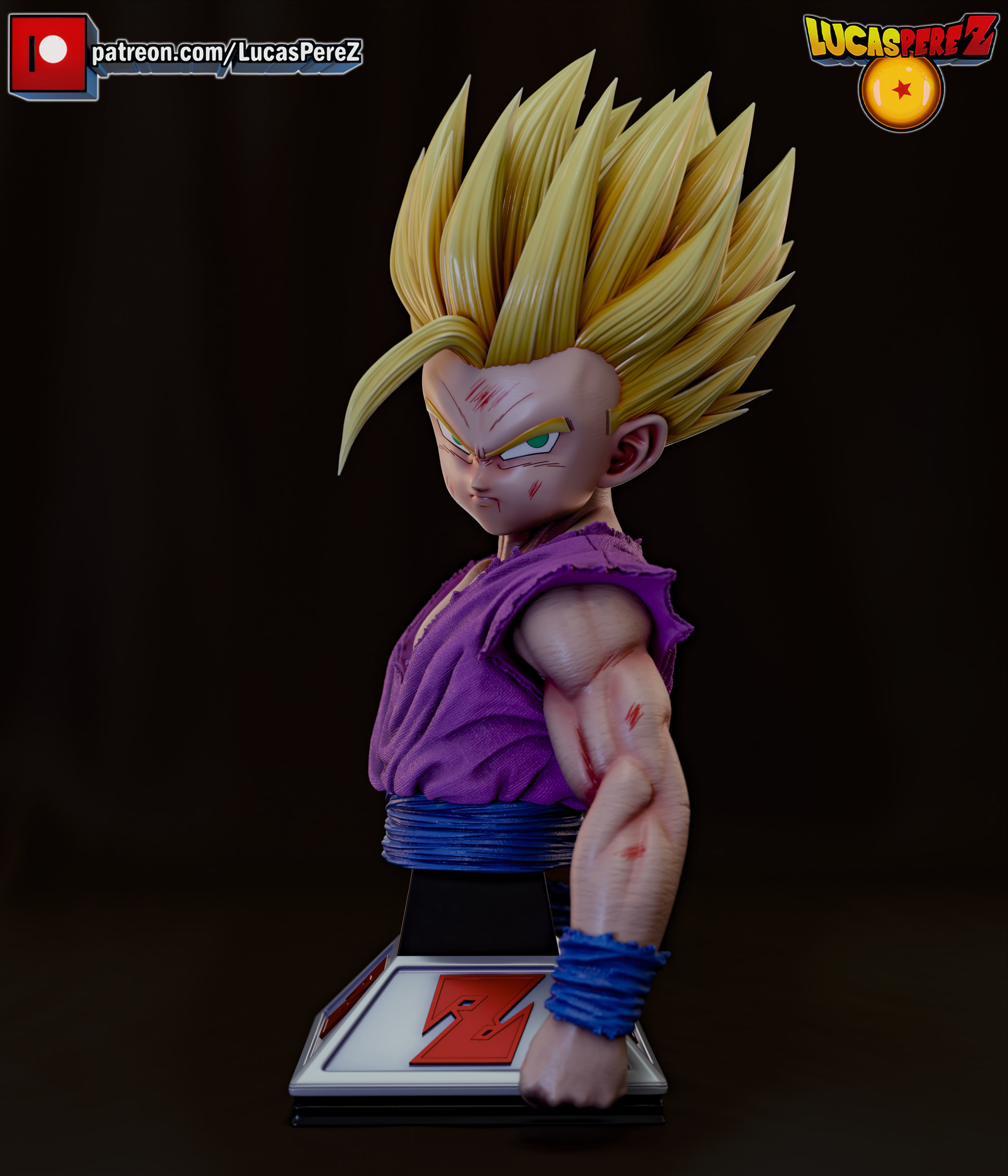 GOHAN SSJ2 3D print model_23