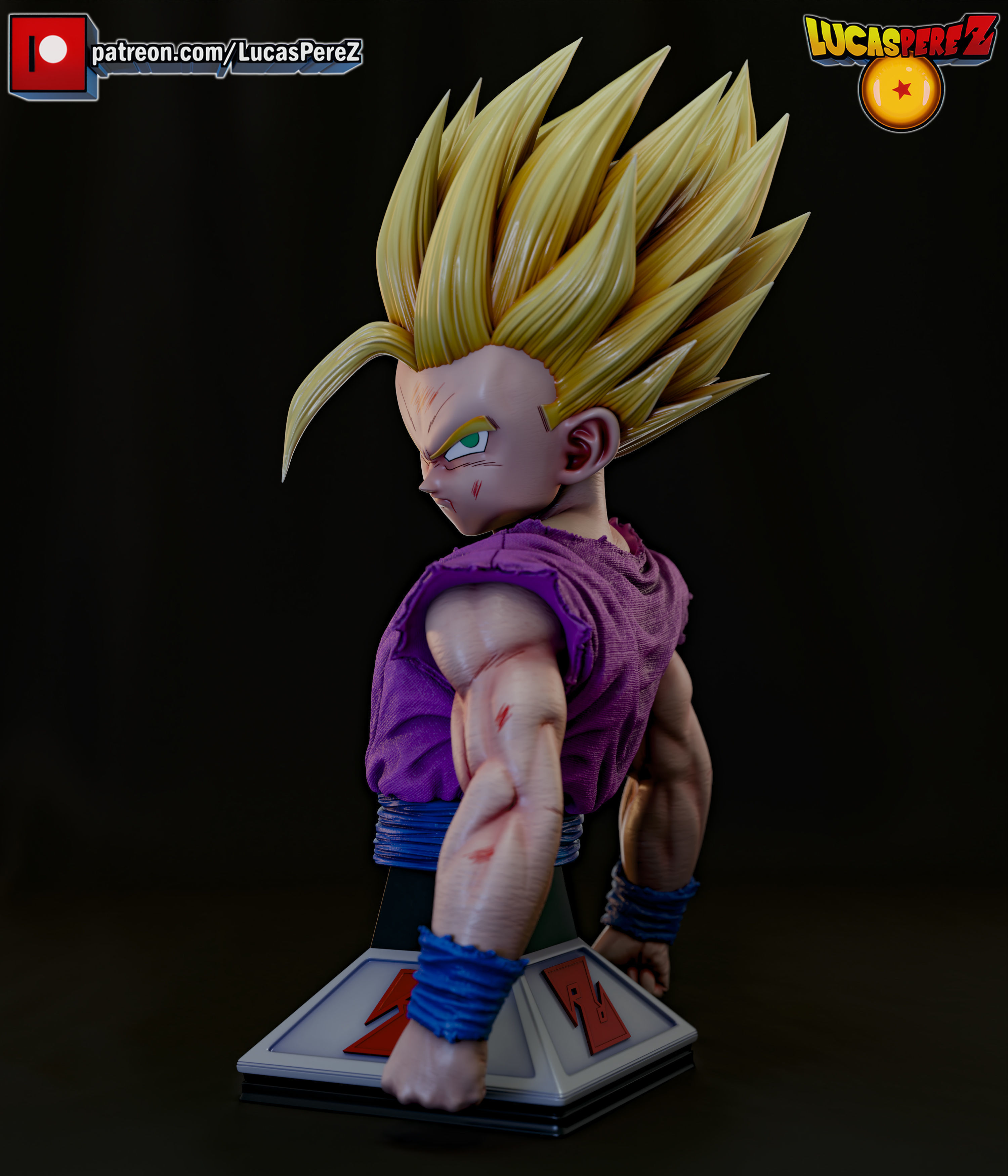 GOHAN SSJ2 3D print model_24