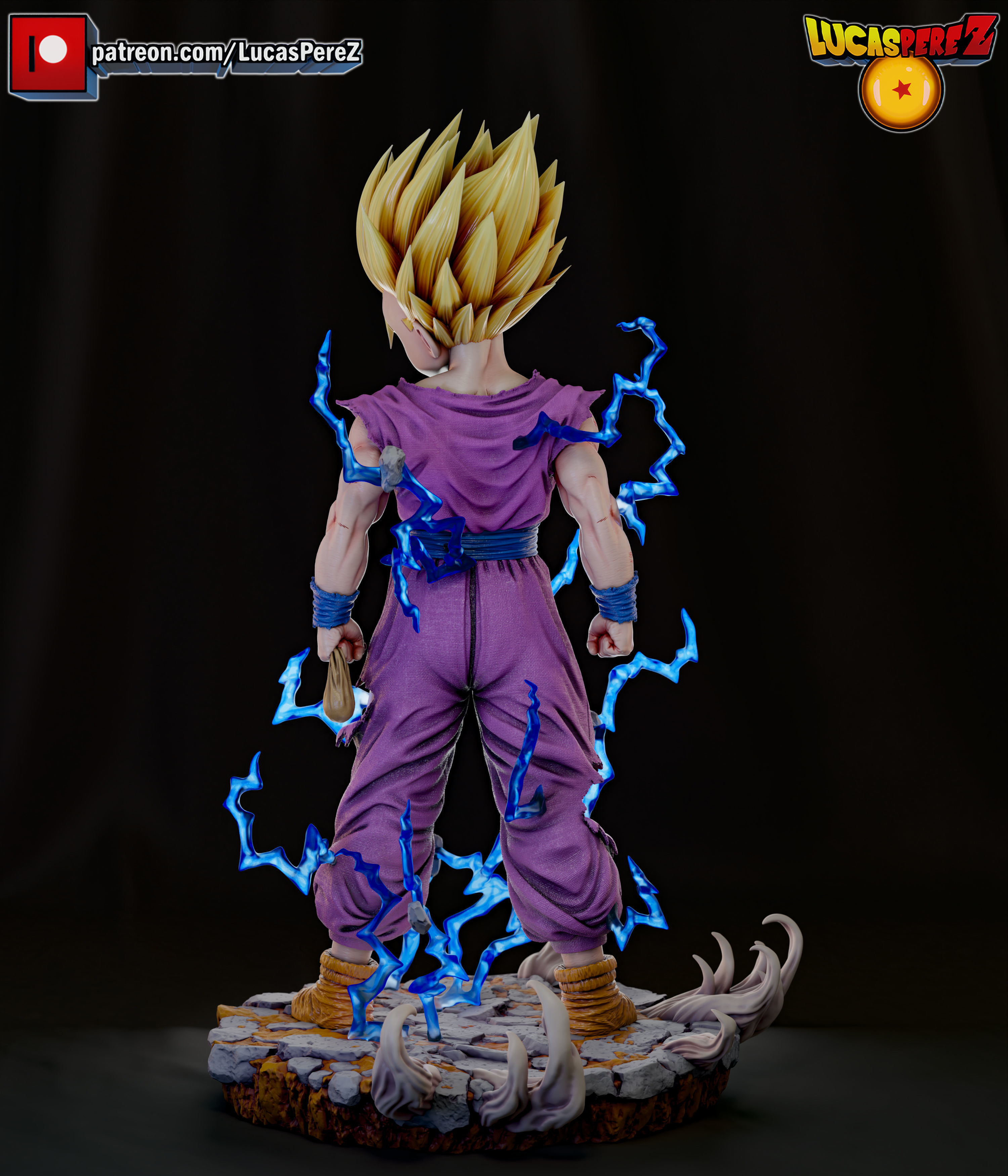 GOHAN SSJ2 3D print model_13