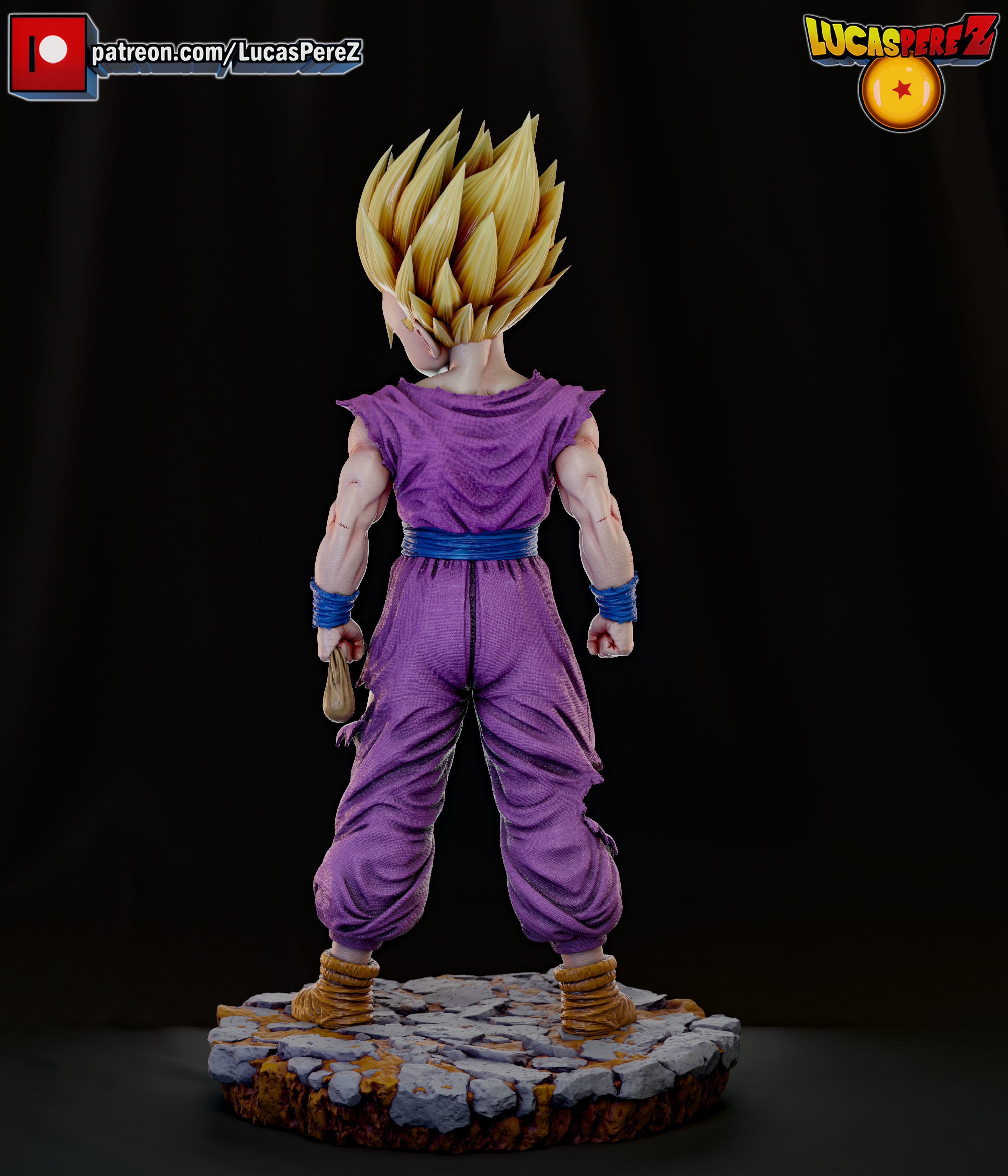 GOHAN SSJ2 3D print model_7