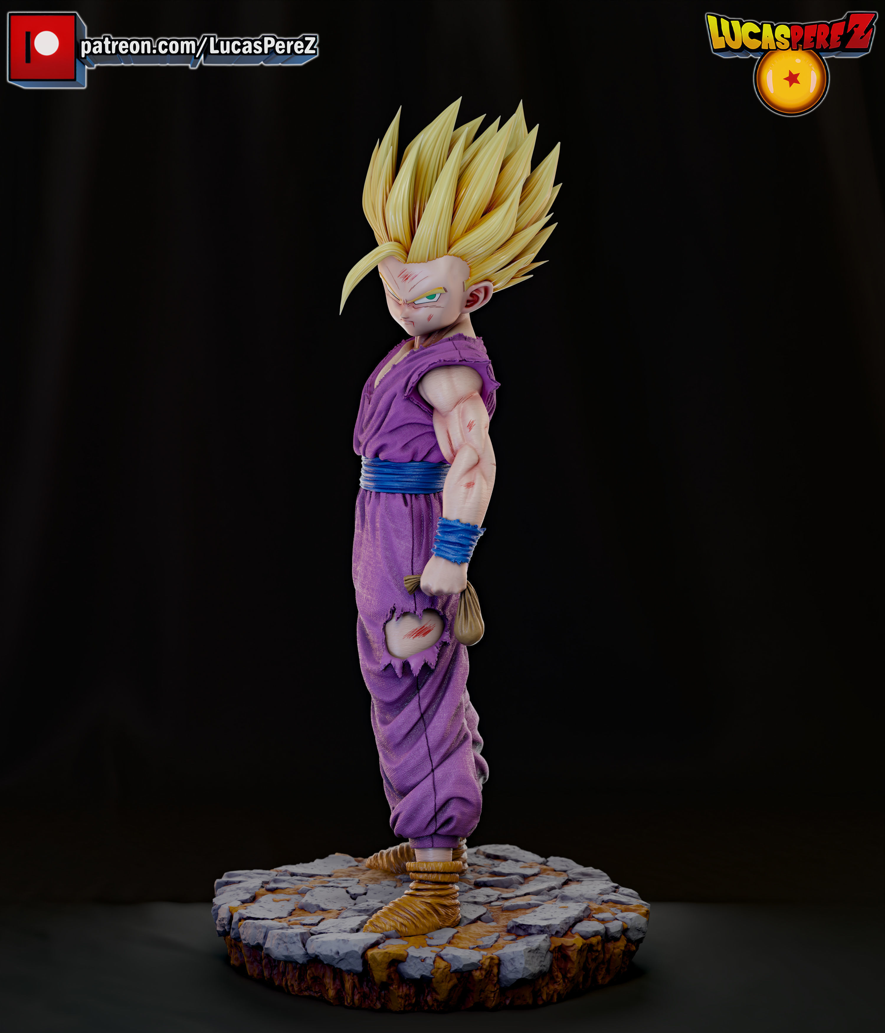 GOHAN SSJ2 3D print model_6