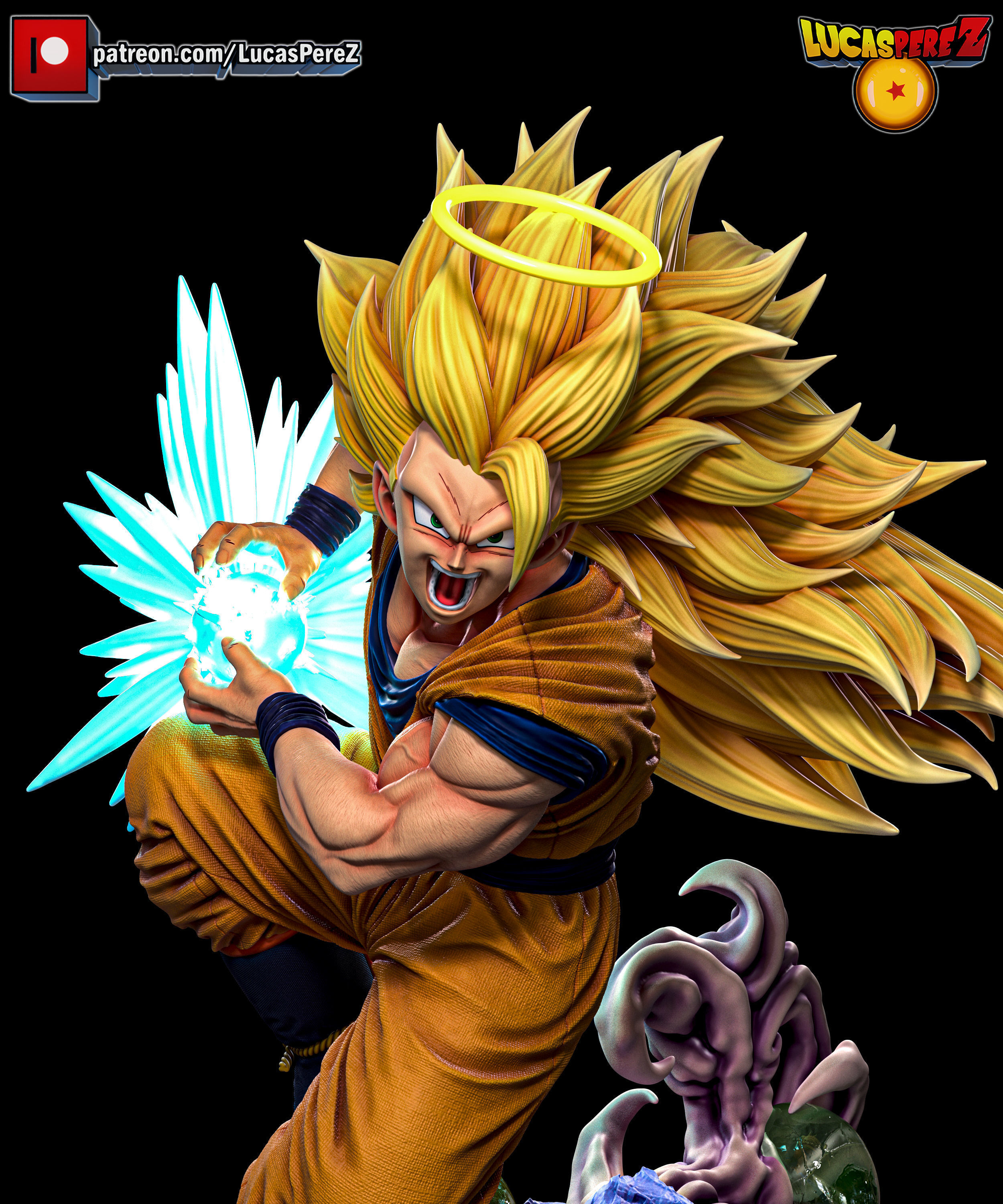 GOKU SSJ3 3D print model_9