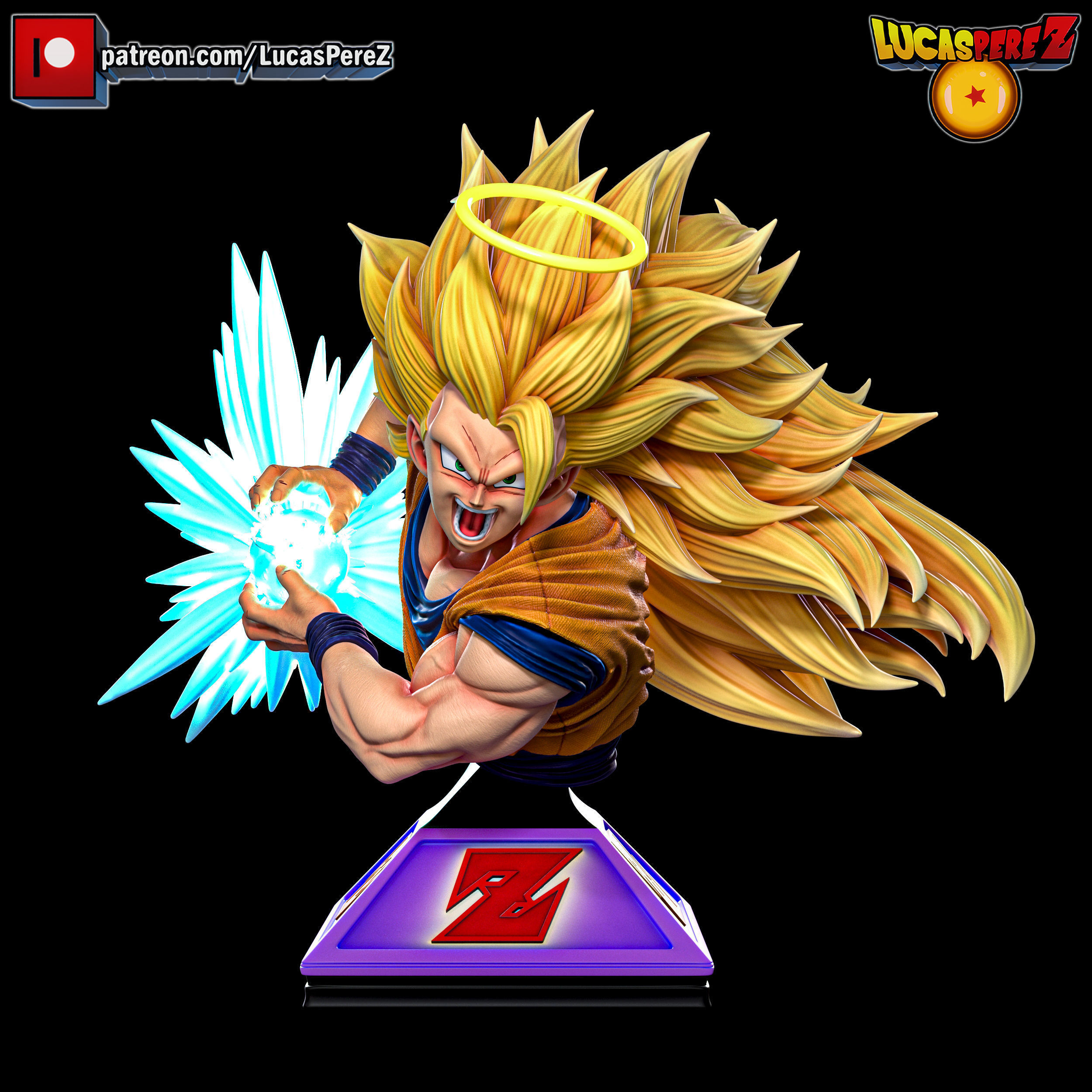GOKU SSJ3 3D print model_12