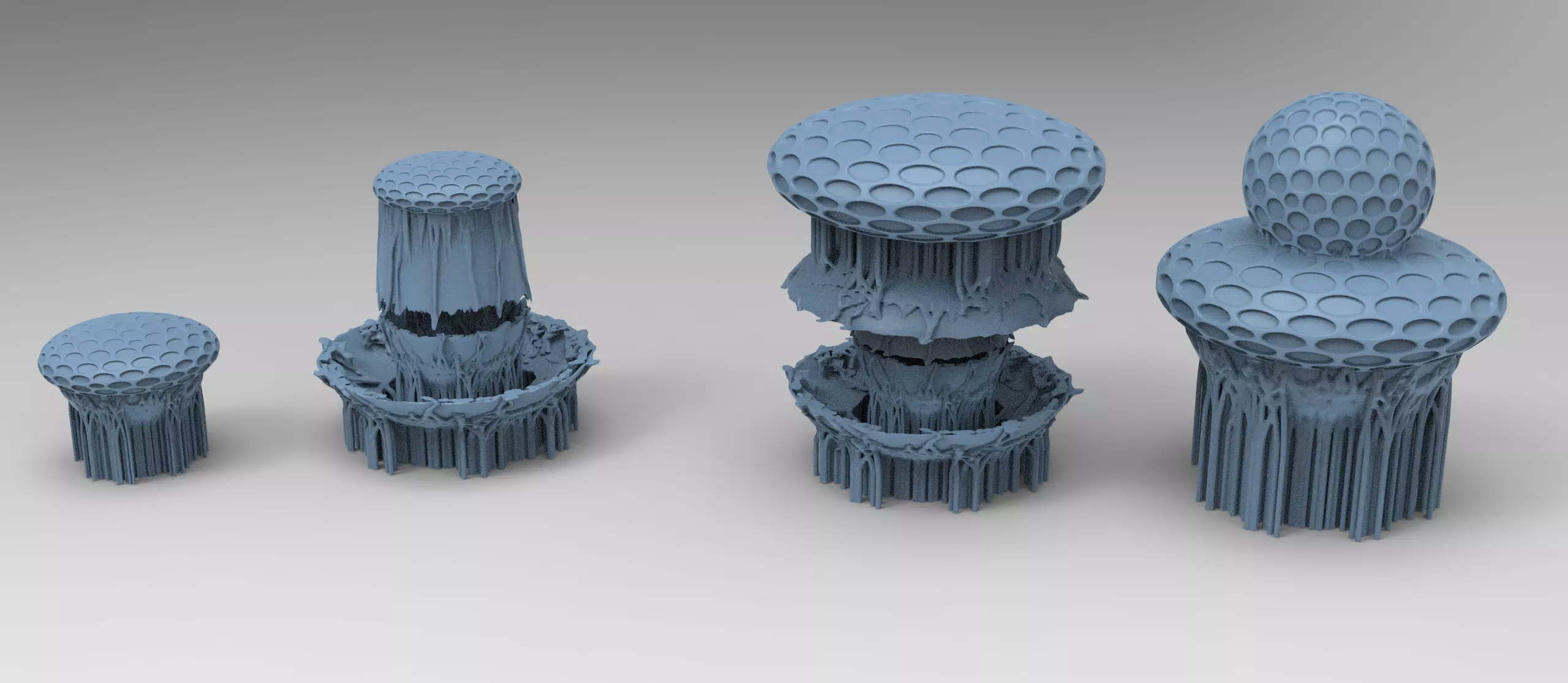 Ivy mushroom root collection 1 Low-poly 3D model_0