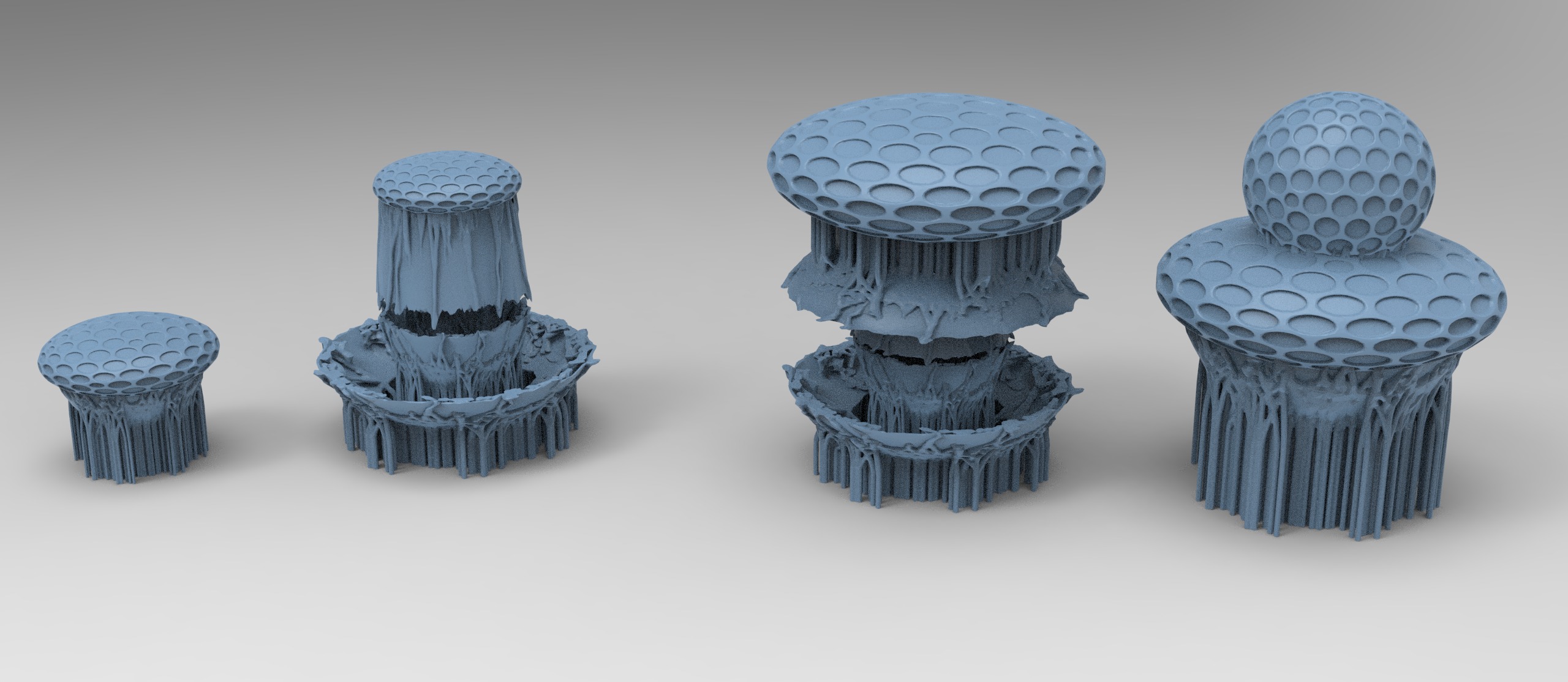 Ivy mushroom root collection 1 Low-poly 3D model_1