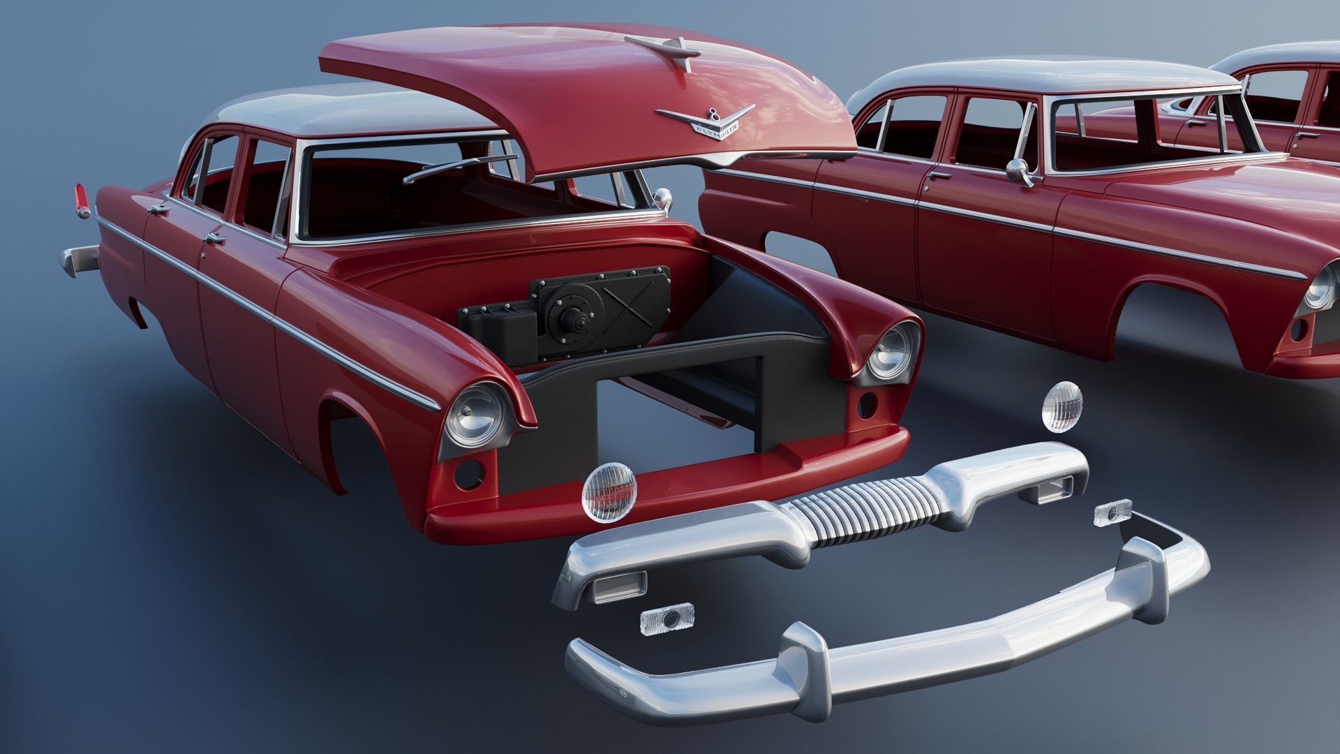 Plymouth Belvedere 4 Door 1955 3D print model_22