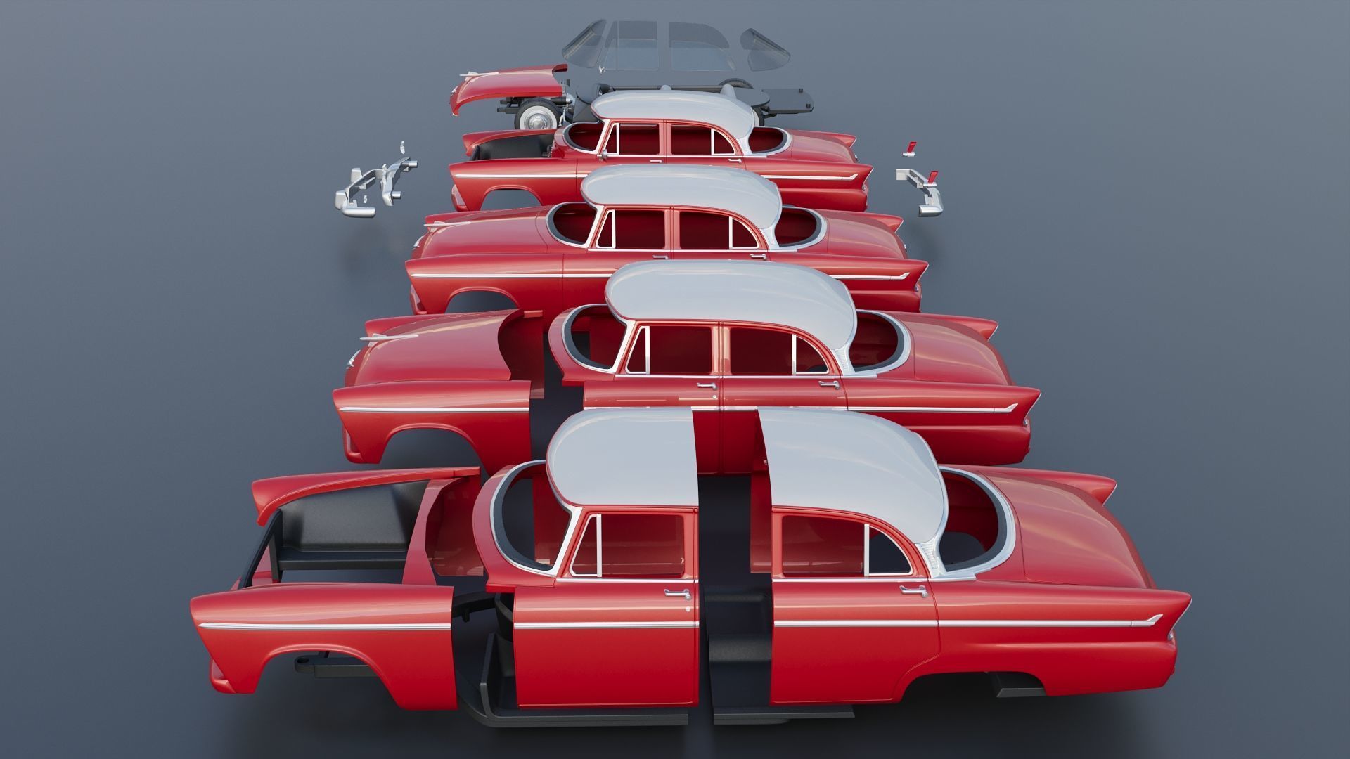 Plymouth Belvedere 4 Door 1955 3D print model_16