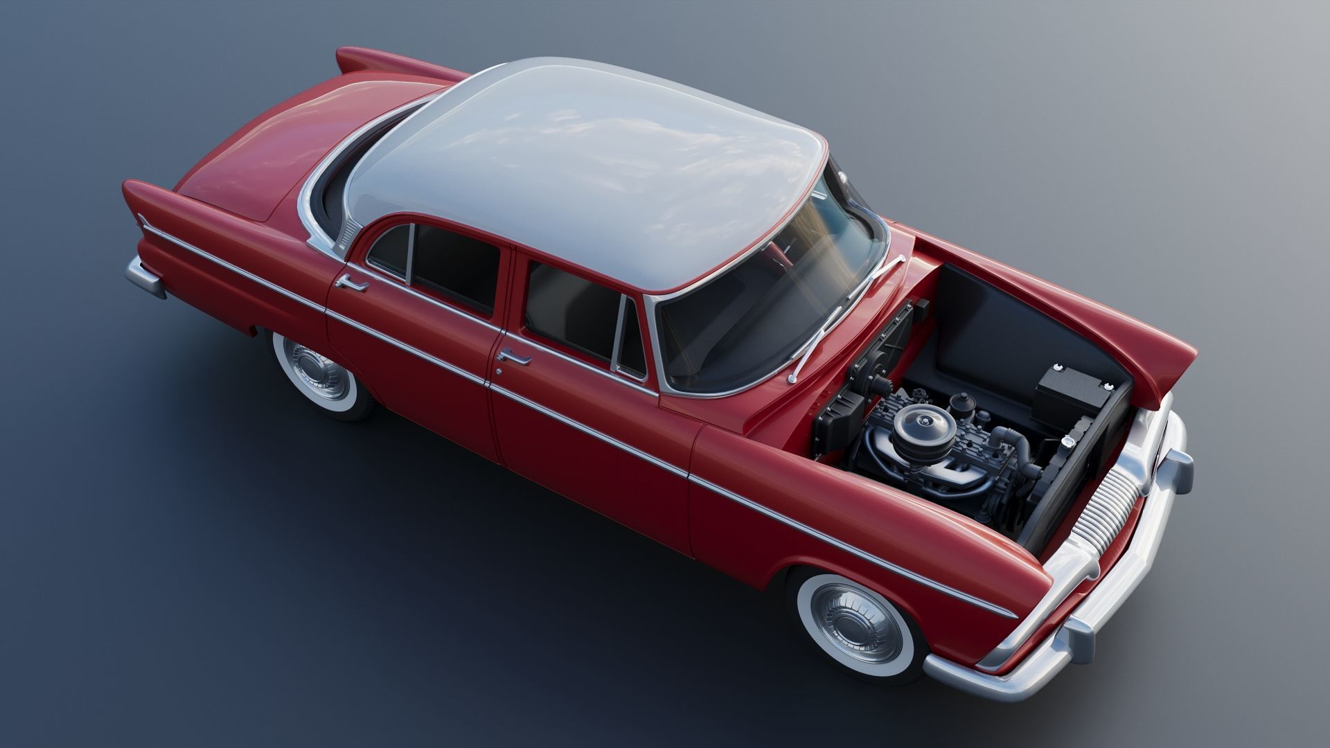 Plymouth Belvedere 4 Door 1955 3D print model_13
