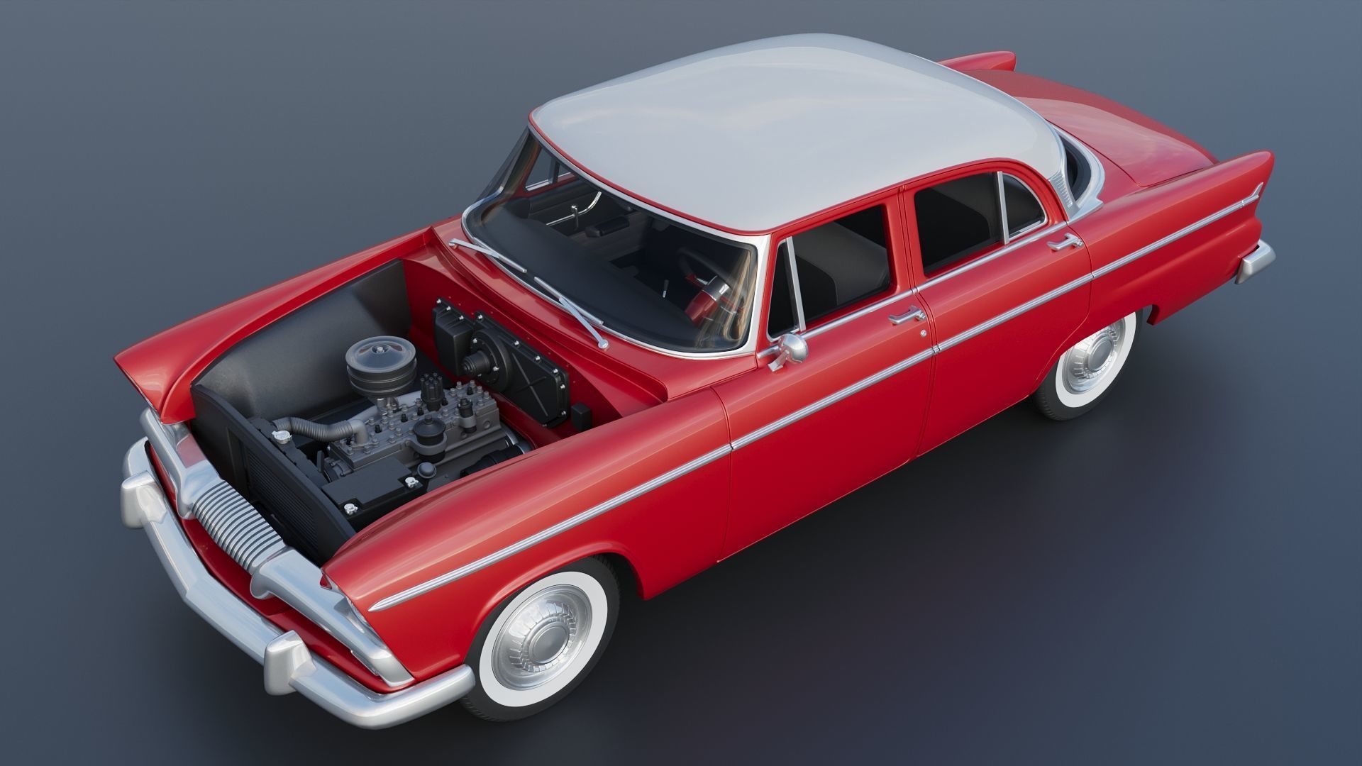 Plymouth Belvedere 4 Door 1955 3D print model_12