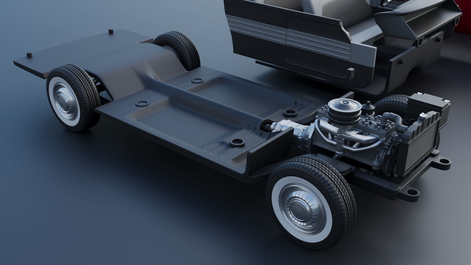 Plymouth Belvedere 4 Door 1955 3D print model_26