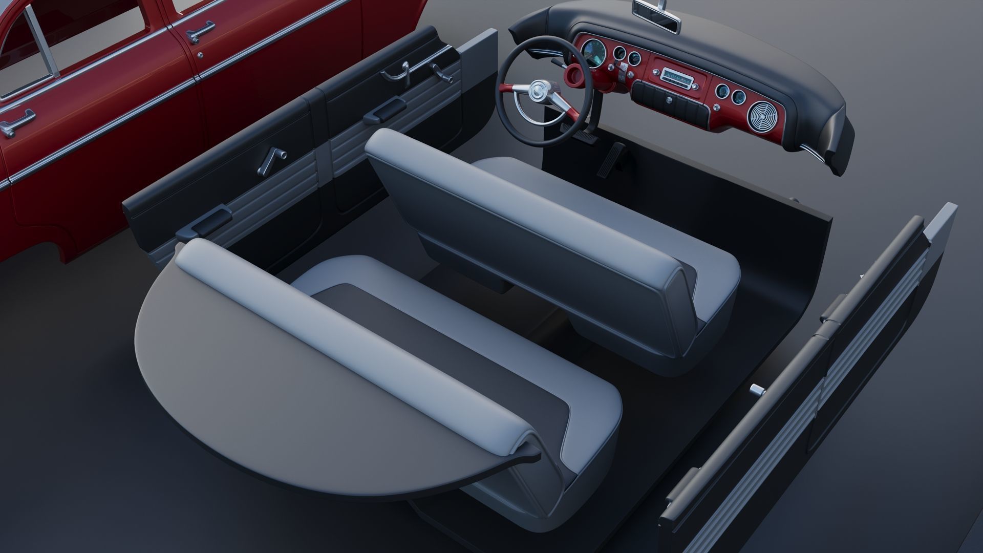 Plymouth Belvedere 4 Door 1955 3D print model_25