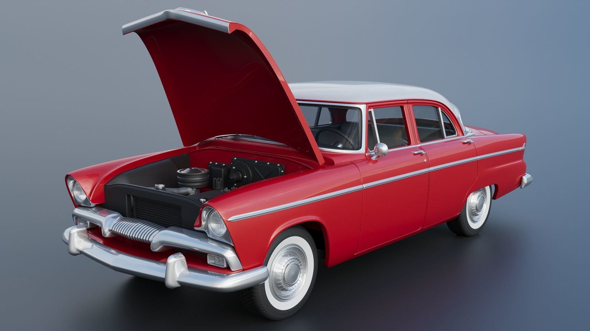 Plymouth Belvedere 4 Door 1955 3D print model_11