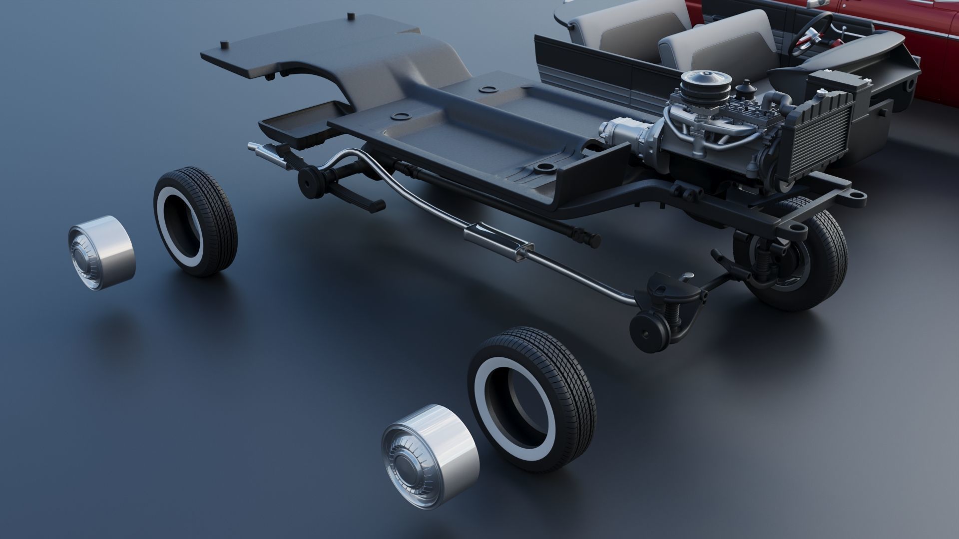 Plymouth Belvedere 4 Door 1955 3D print model_27