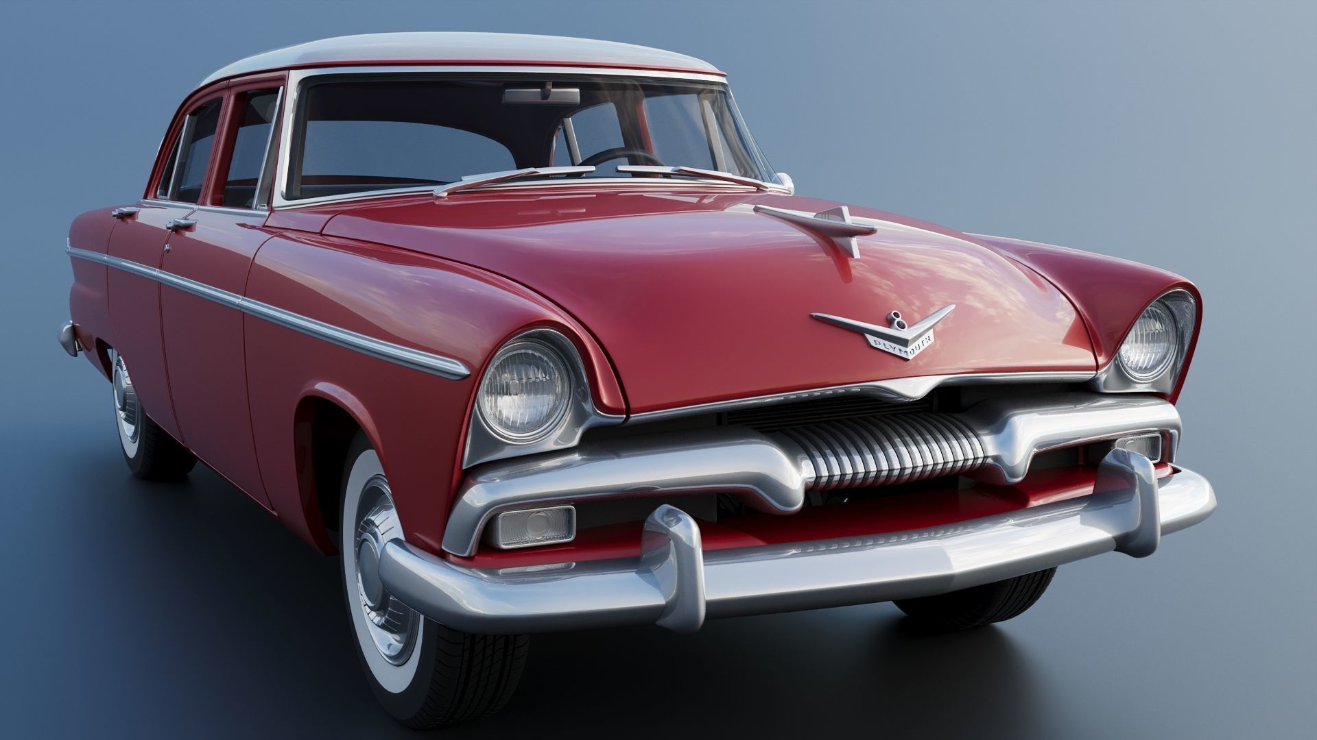 Plymouth Belvedere 4 Door 1955 3D print model_9