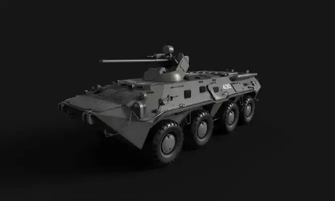 BTR-80-A Armored personnel carrier Low-poly 3D model