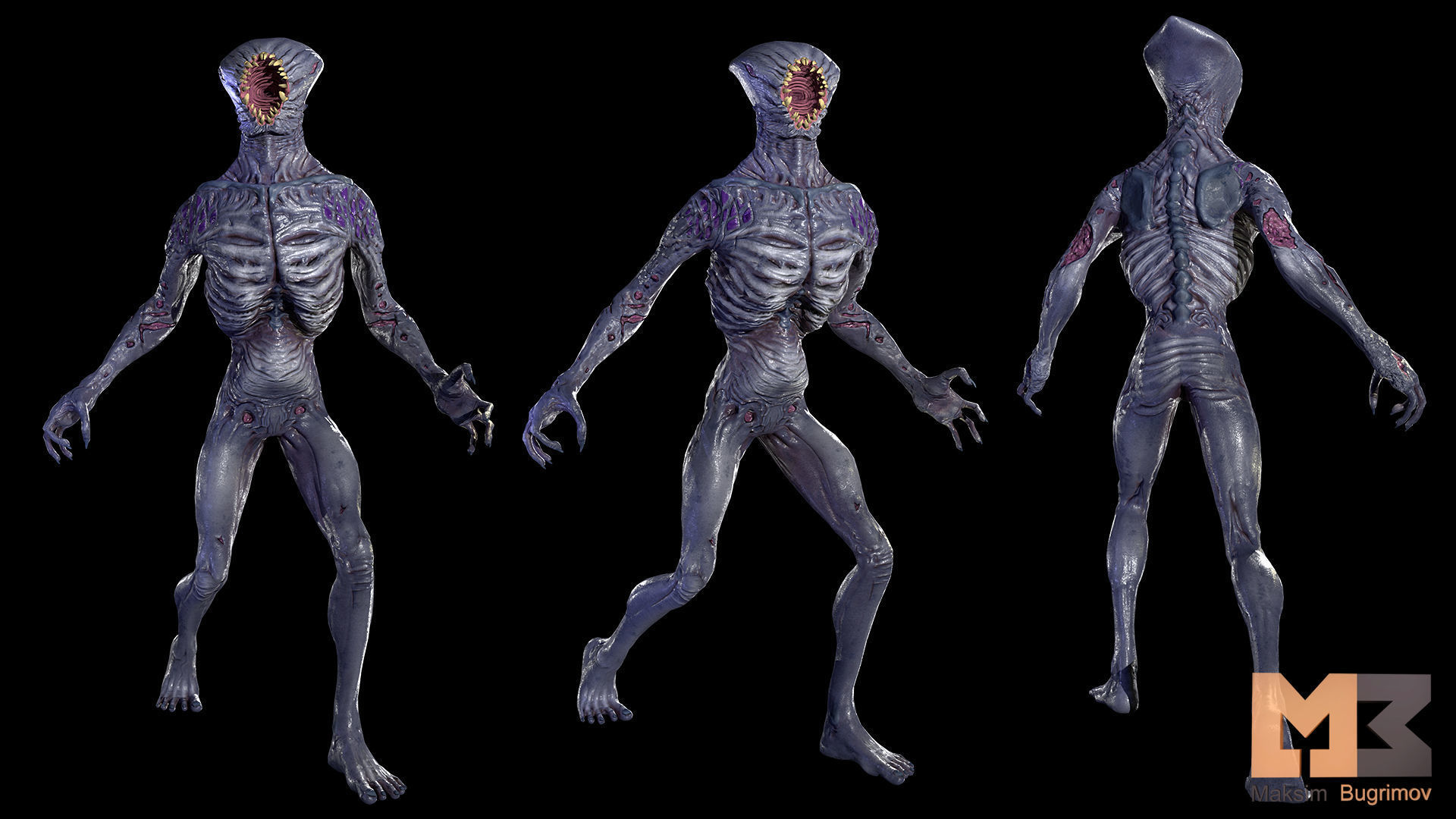 Sci Fi Line With Creatures Low-poly 3D model_6