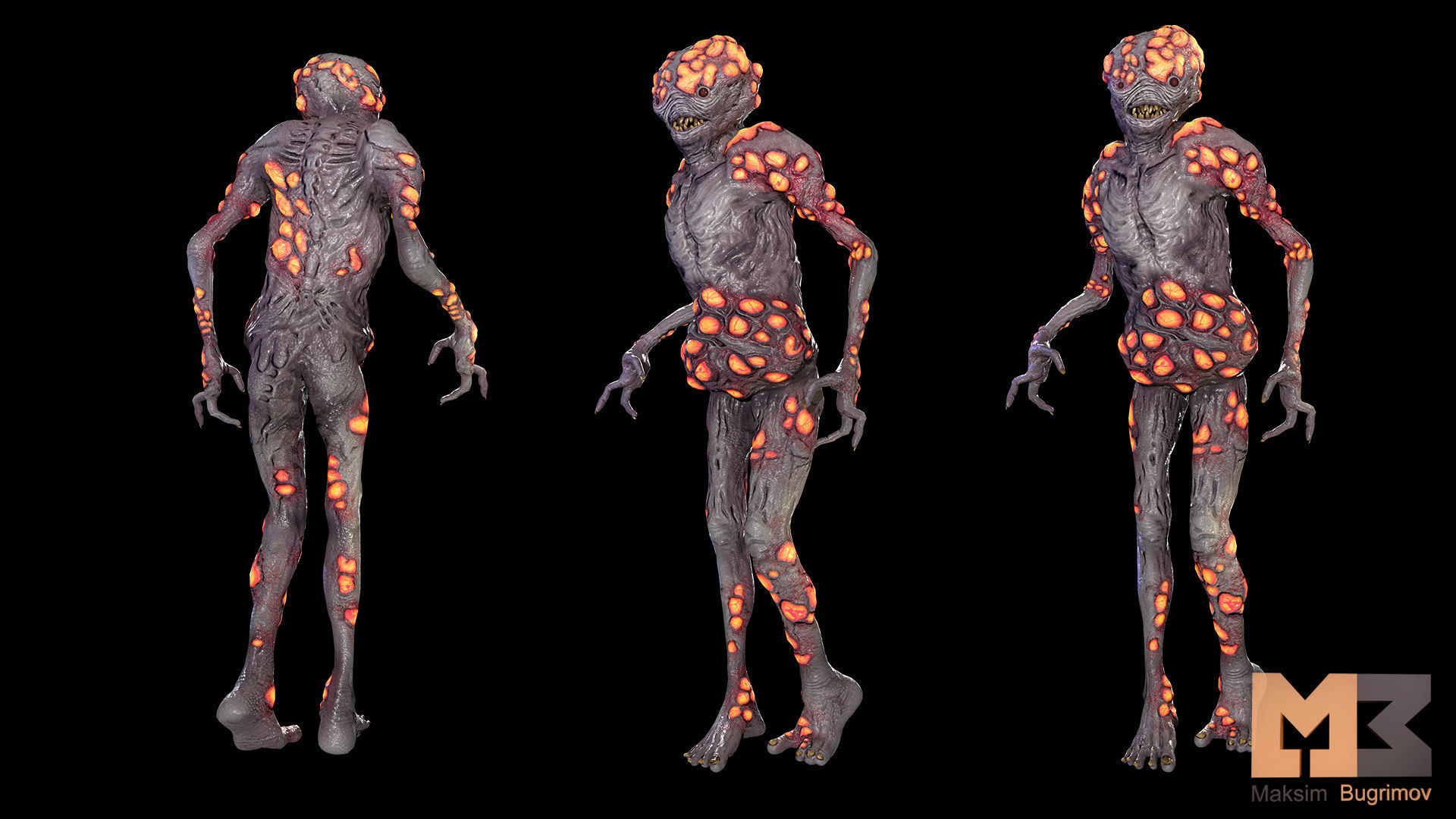 Sci Fi Line With Creatures Low-poly 3D model_4