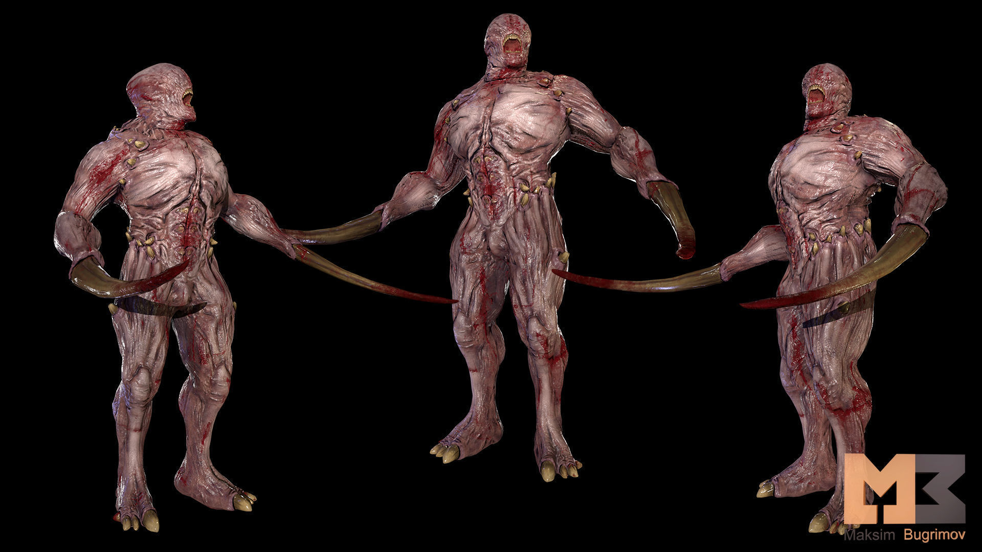 Sci Fi Line With Creatures Low-poly 3D model_5