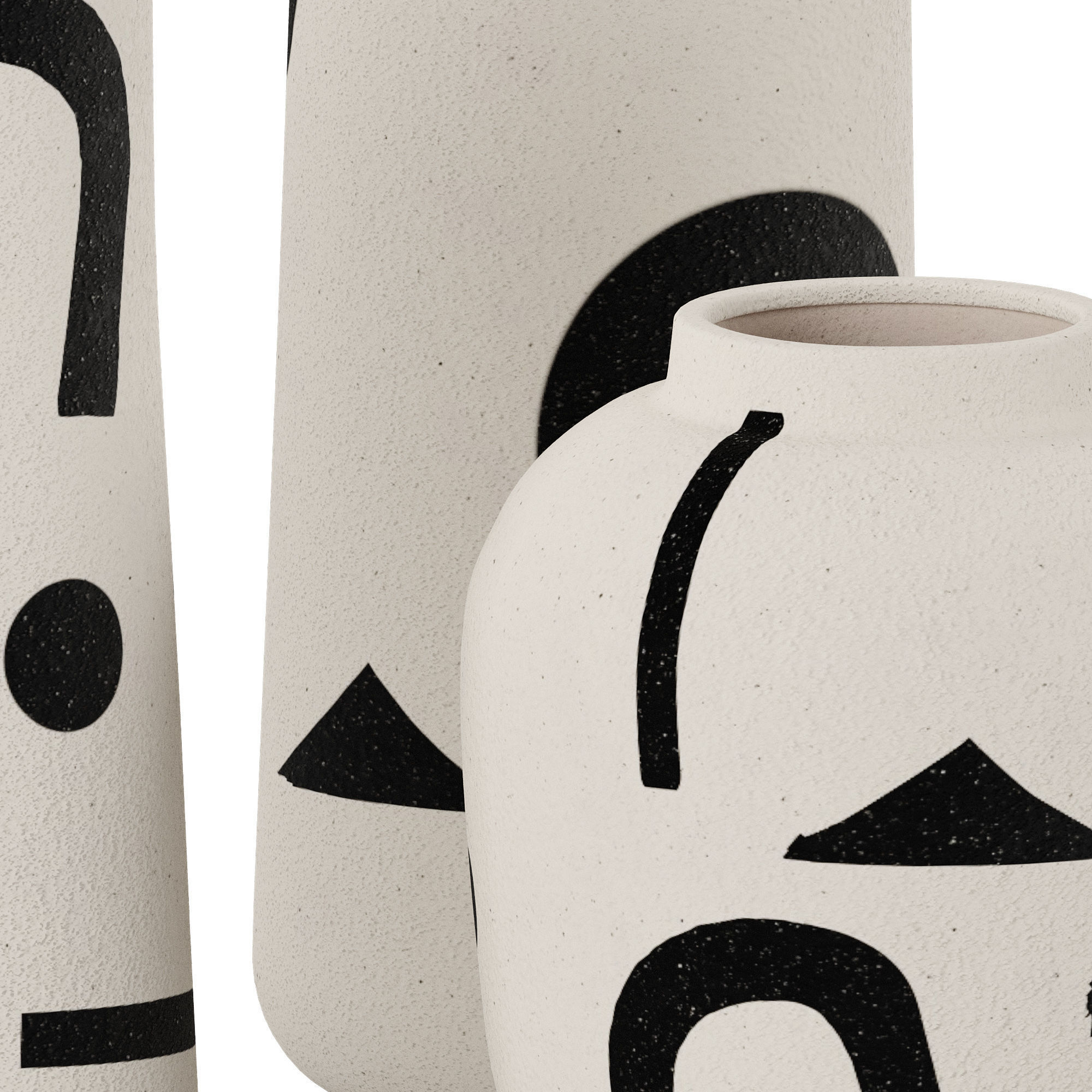 Set 3 Funky Vase 3D model_2