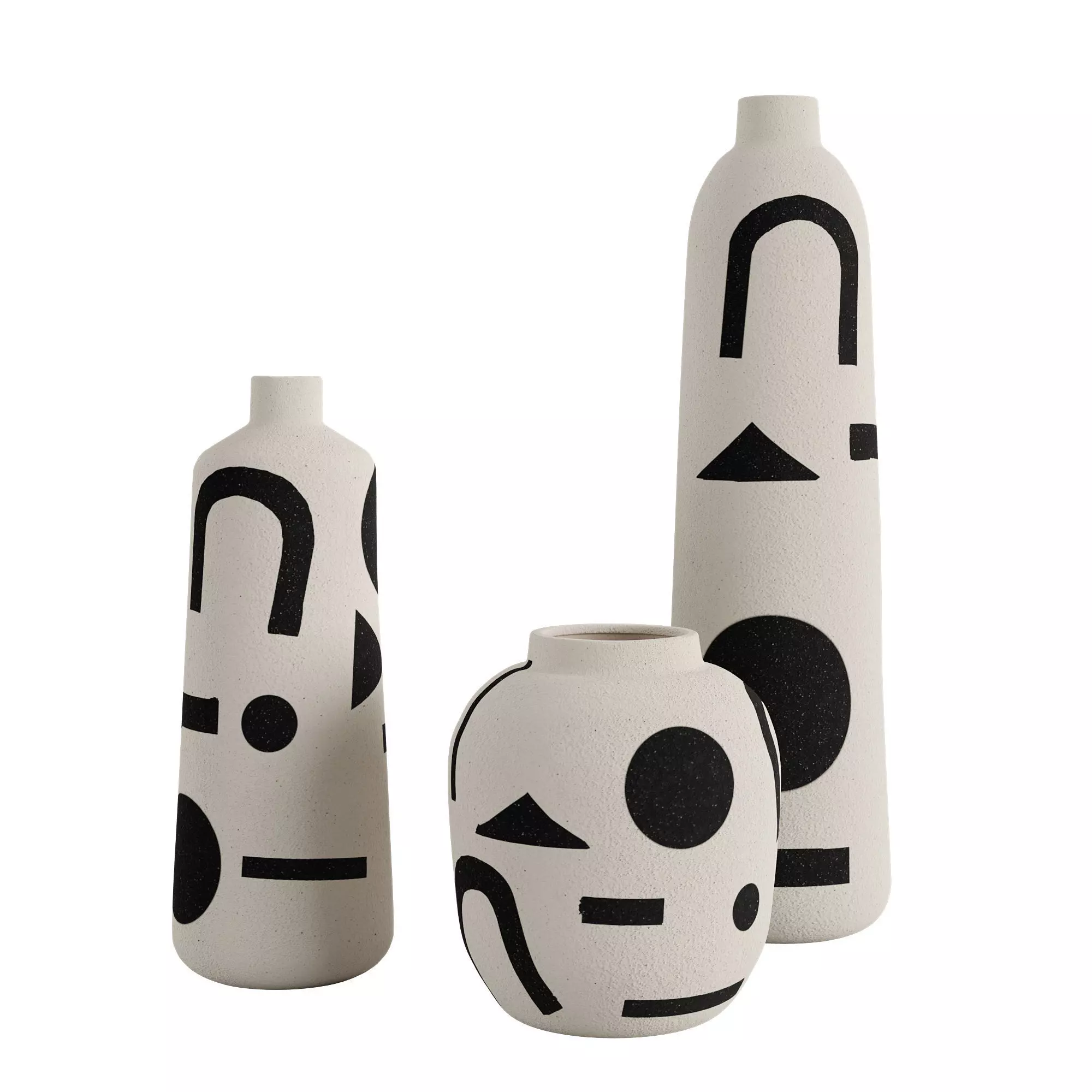 Set 3 Funky Vase 3D model_0