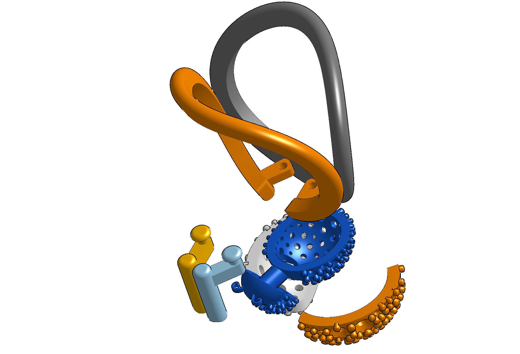 Wings opening and closing ring mechanism jewelry cad file  3D print model_20