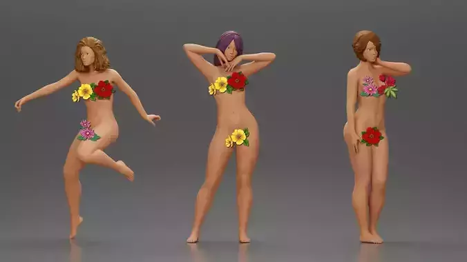 Girl in mini dress heels with short hair places her hand on neck