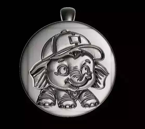 Cute Baby Elephant Pendant Model