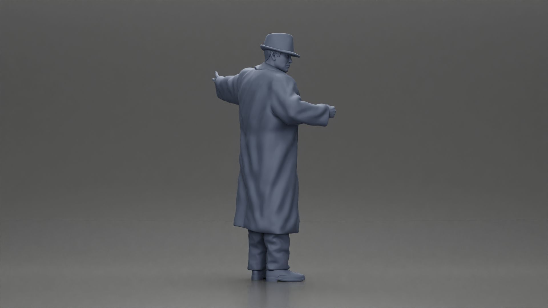 mafia man in gangster costume stands while gesturing 3D print model_8