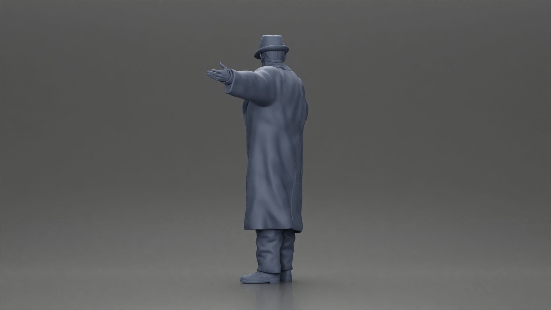 mafia man in gangster costume stands while gesturing 3D print model_10