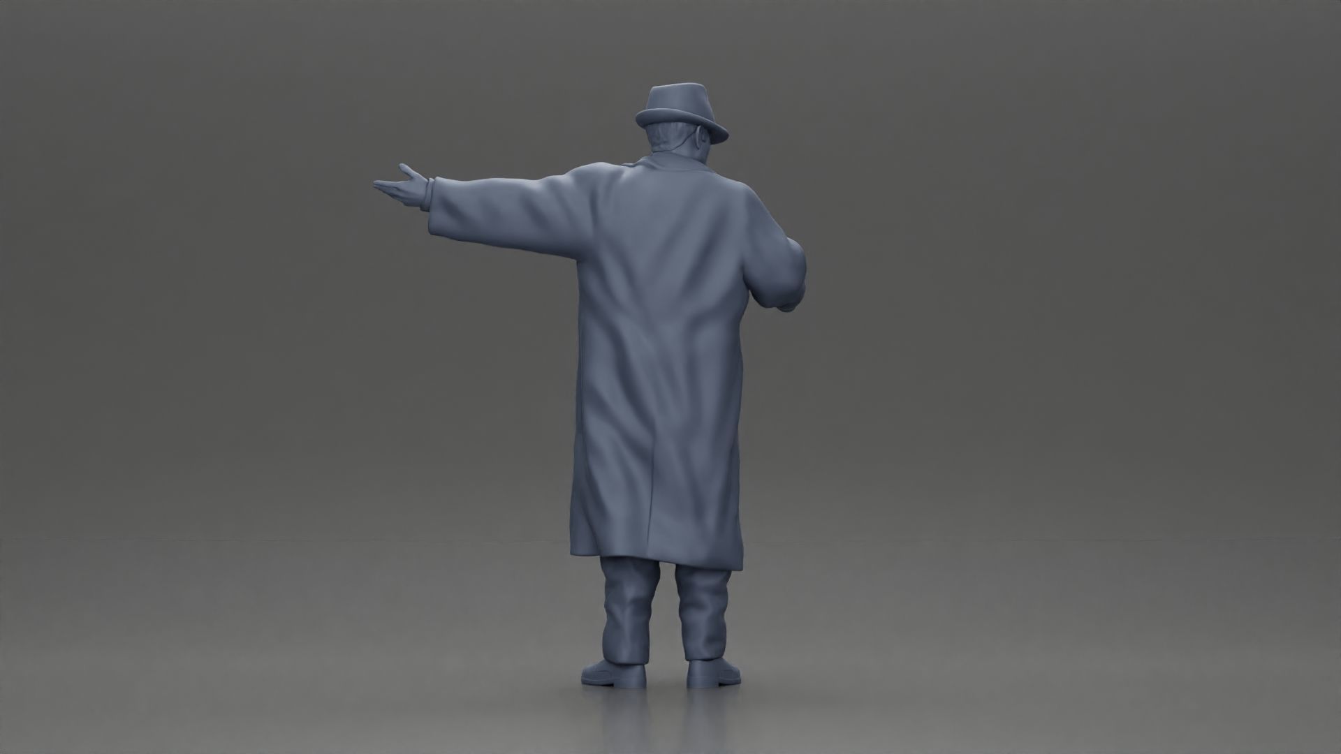 mafia man in gangster costume stands while gesturing 3D print model_9