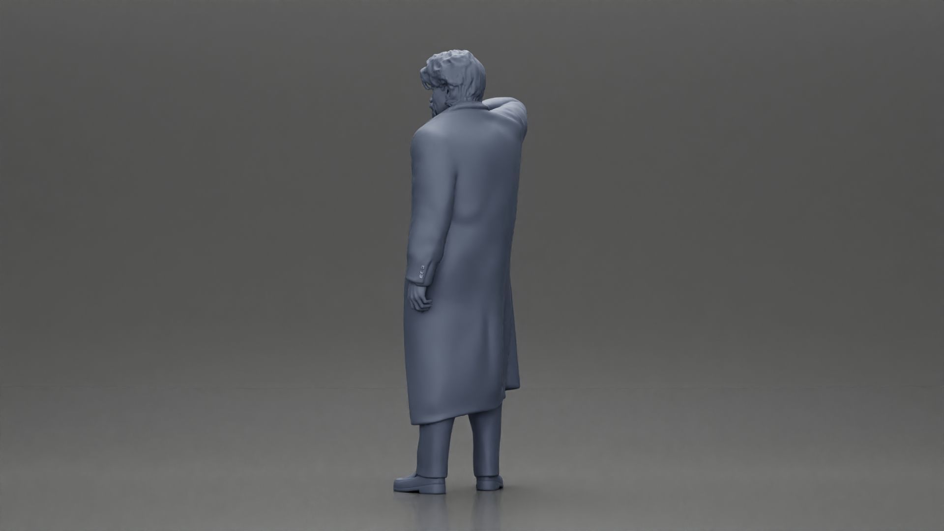 old man with pointed beard leaning against a wall with coat open 3D print model_10