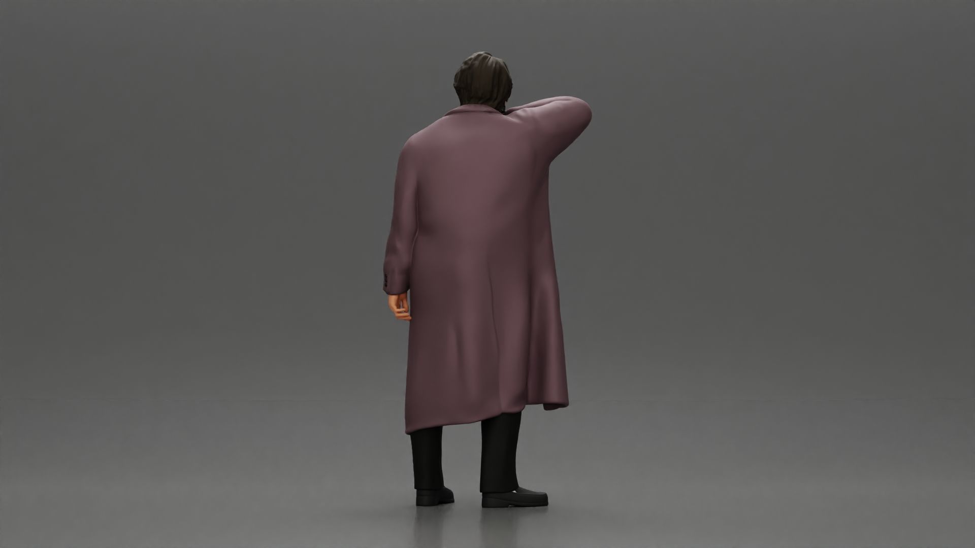 old man with pointed beard leaning against a wall with coat open 3D print model_3