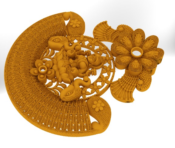 Lakshmi devi pendant 3D print model_4