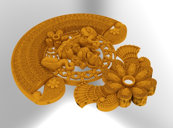 Lakshmi devi pendant 3D print model_6