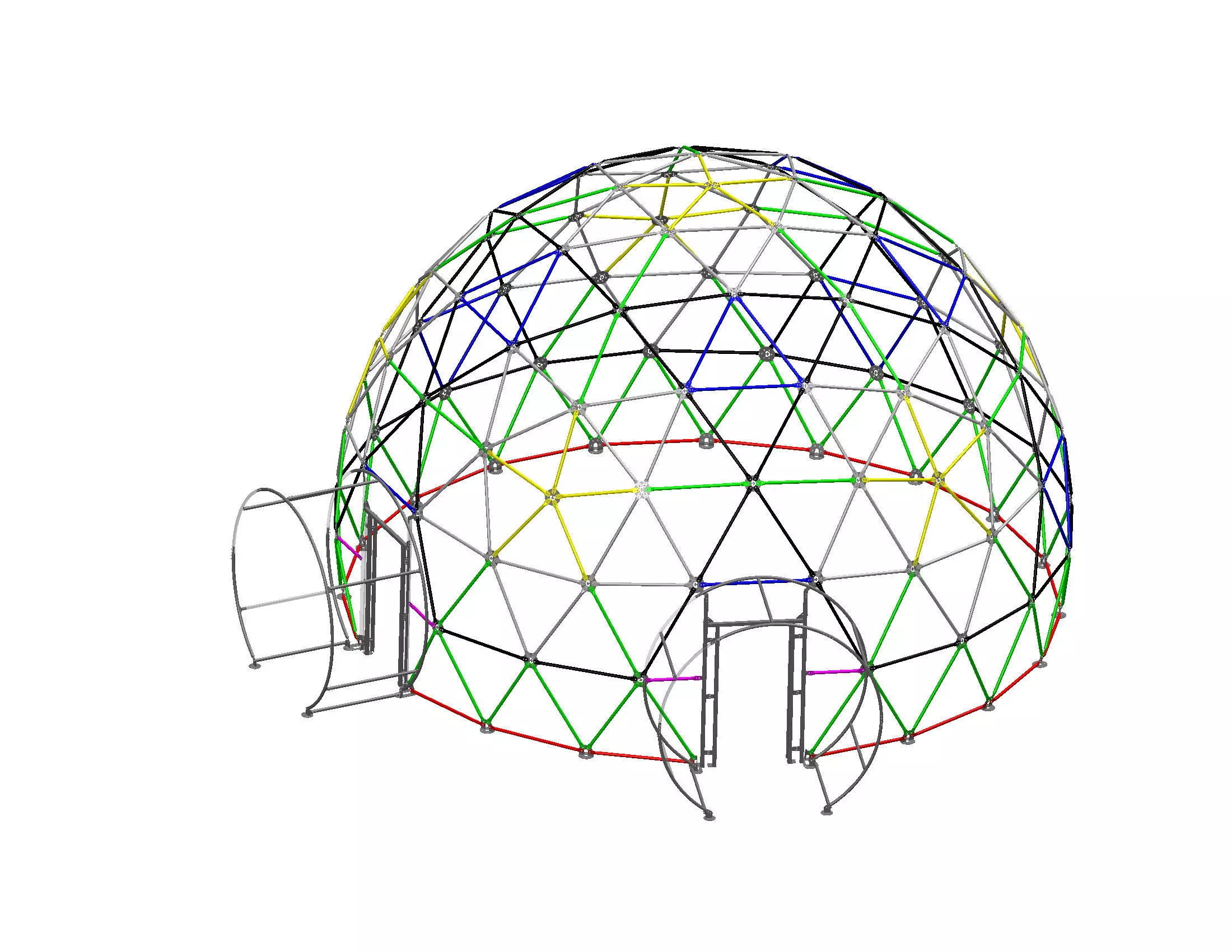 10m V4 spherical geodesic dome 3D model_0