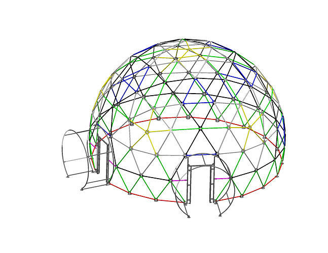 10m V4 spherical geodesic dome 3D model