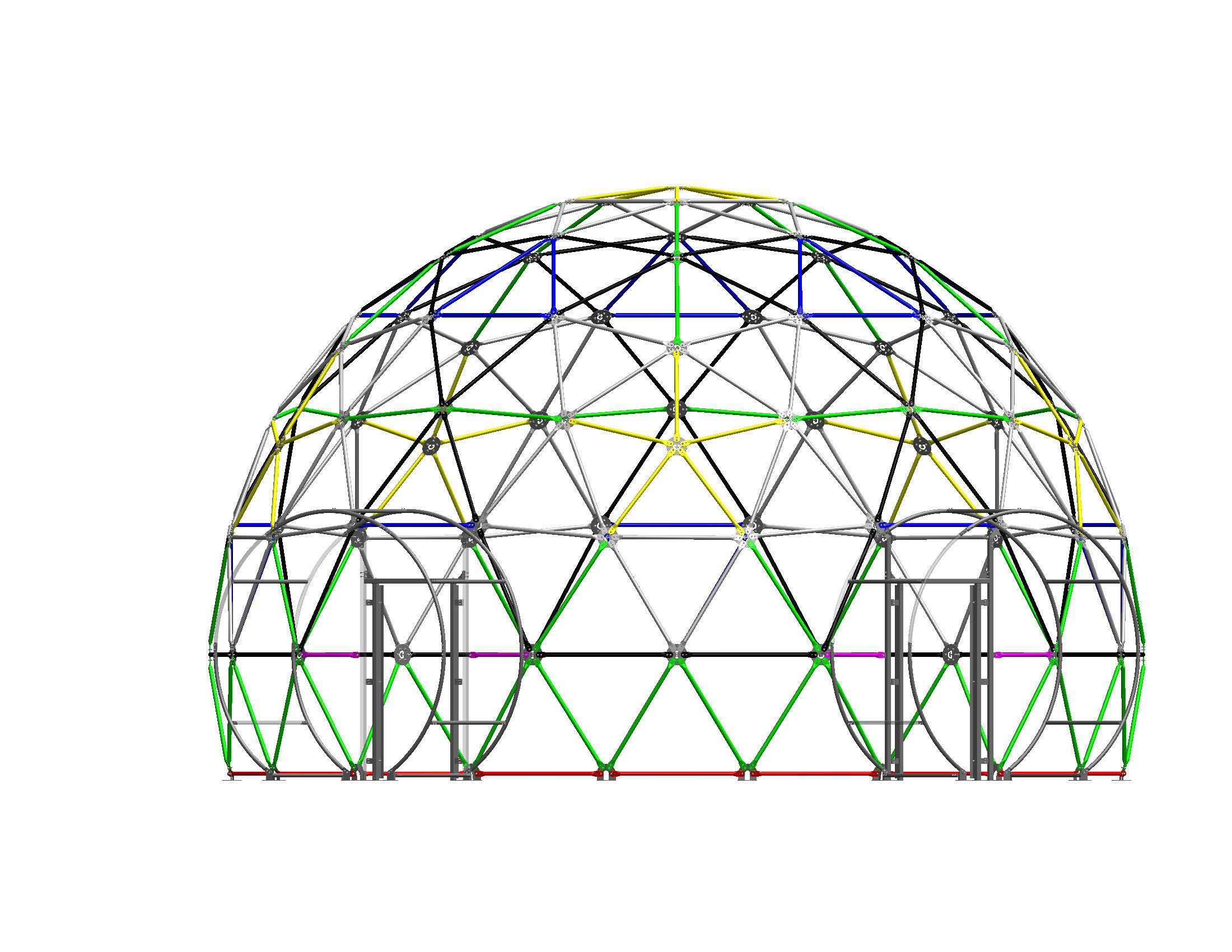 10m V4 spherical geodesic dome 3D model_1