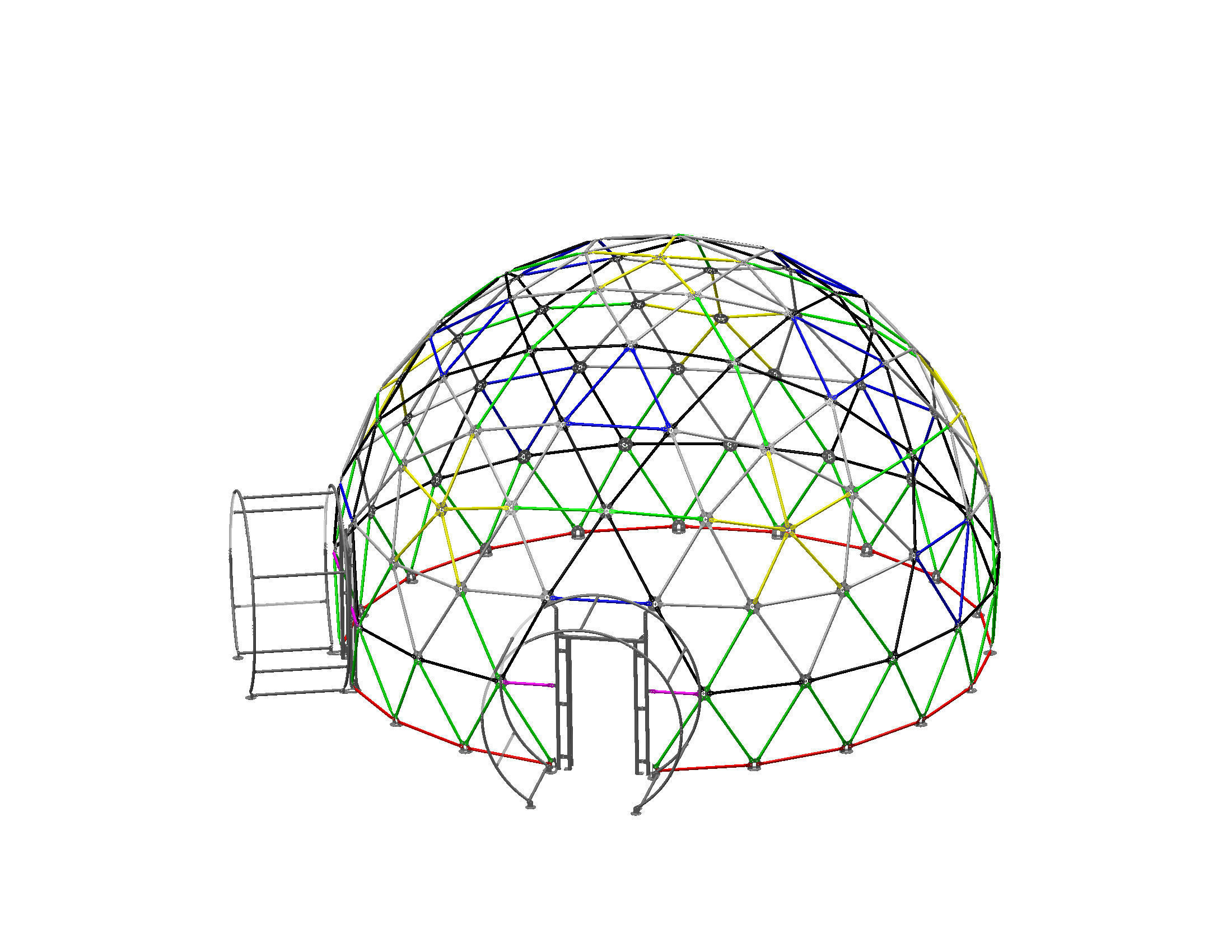 10m V4 spherical geodesic dome 3D model_4