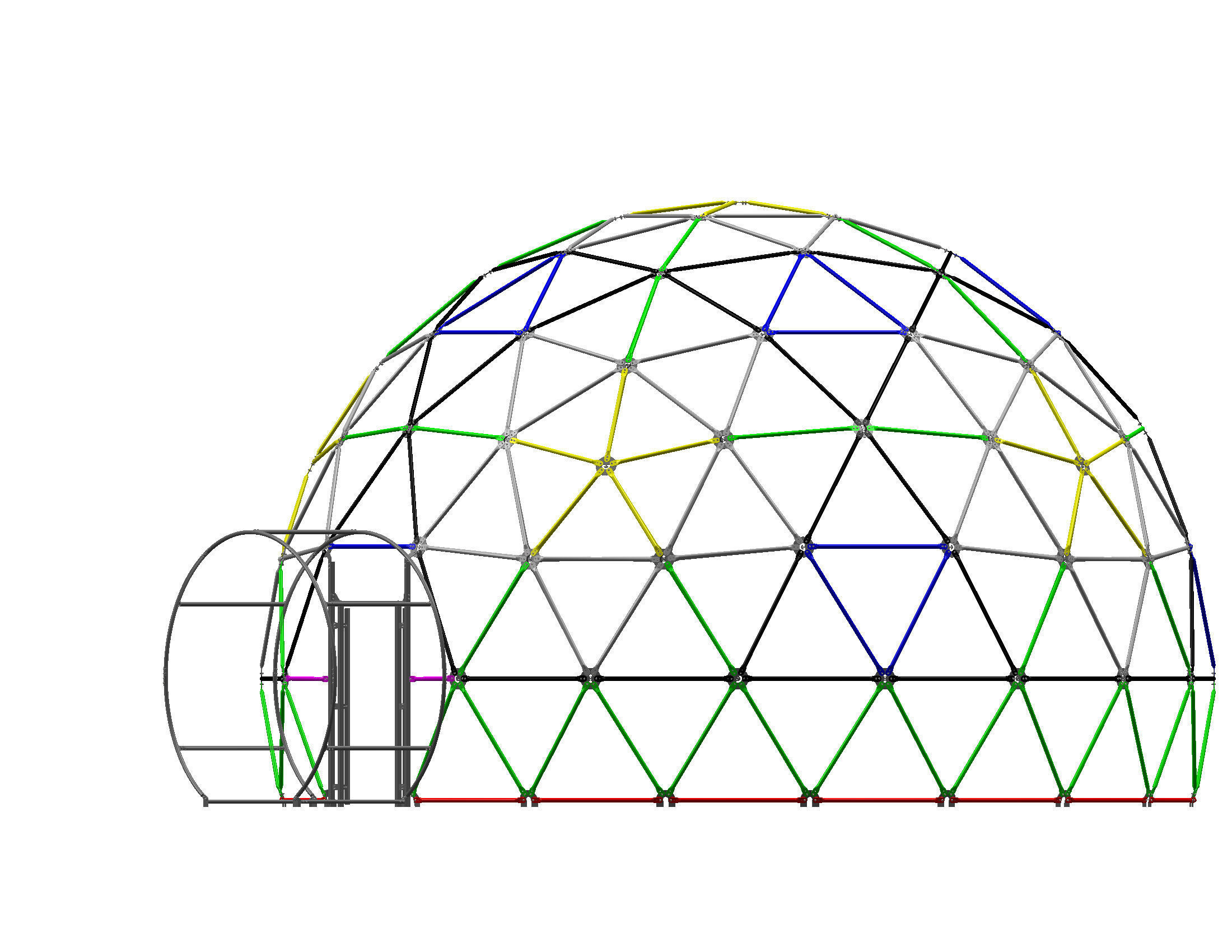 10m V4 spherical geodesic dome 3D model_2