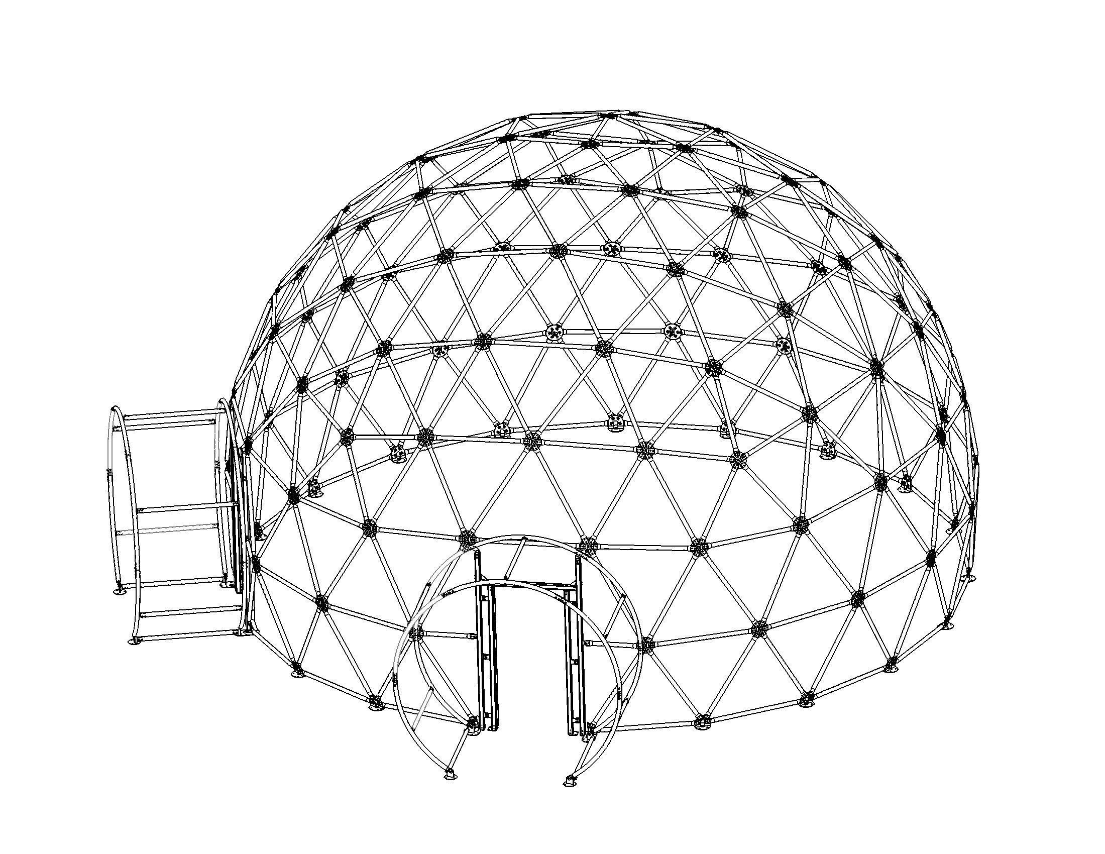 10m V4 spherical geodesic dome 3D model_6