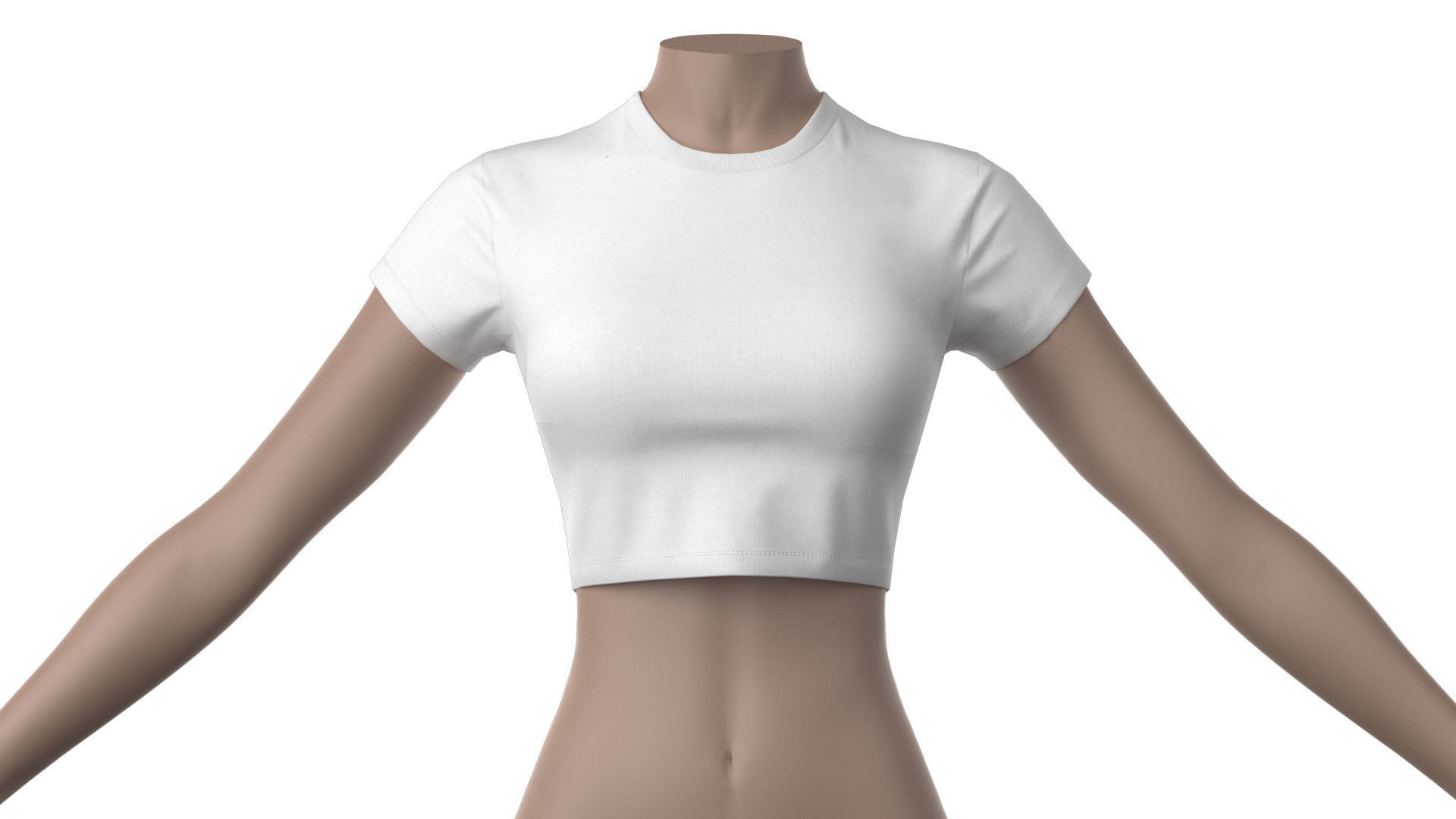 Shirt Female Low-poly 3D model_7