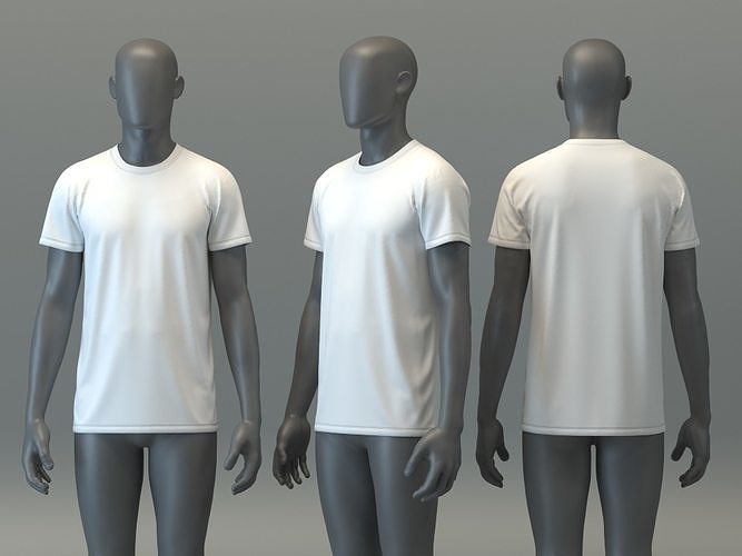 Round Neck T-shirt 3D model
