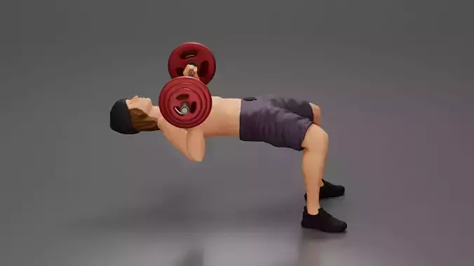 Muscular Man Demonstrates Perfect Bench Press Form in hat shorts