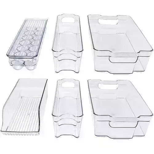 Clear Benefield Refrigerator and Freezer Organizer Bins 3D model
