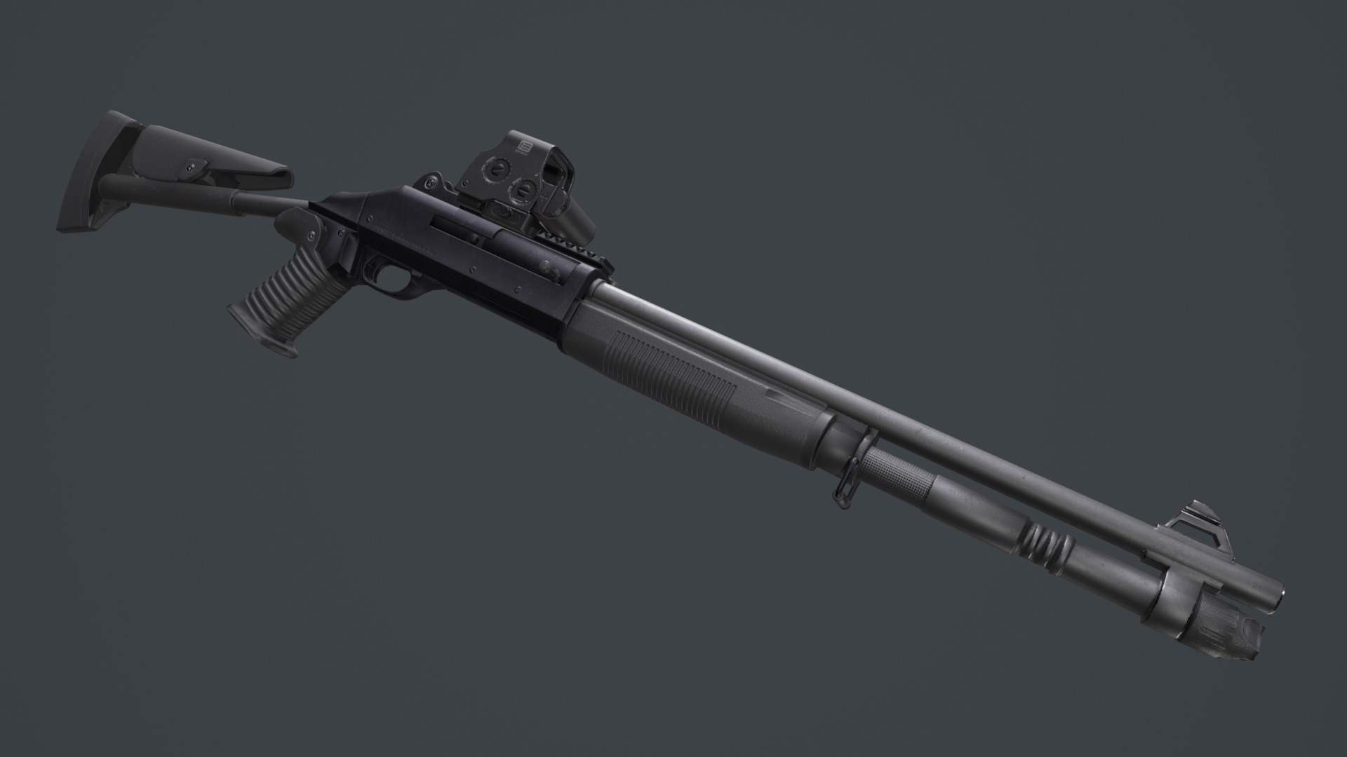 Benelli m4 super 90 Low-poly 3D model_3