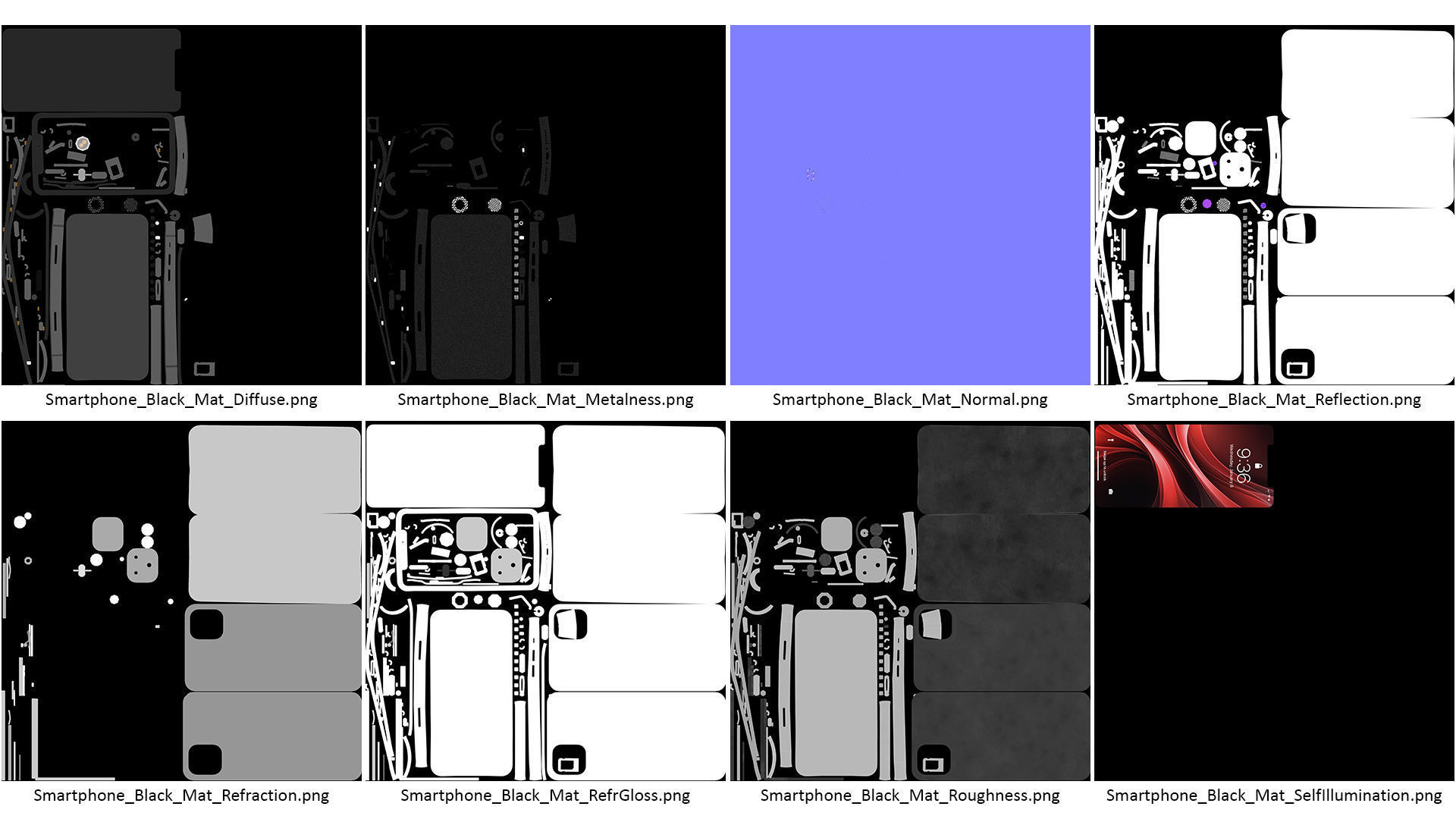 Smartphone Black 3D model_13