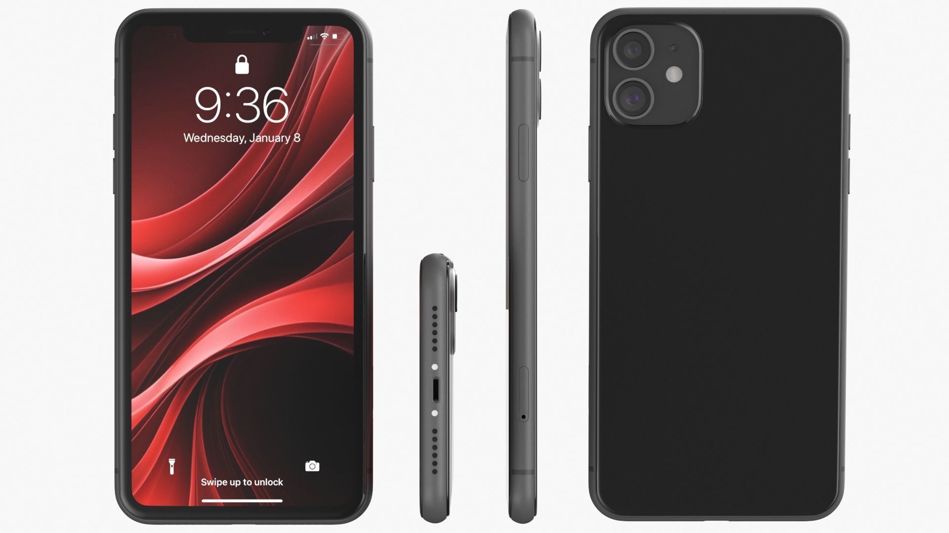 Smartphone Black 3D model_9