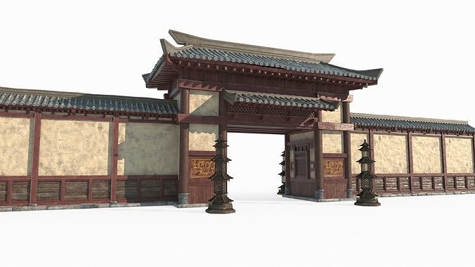 Luxury Gate of Asian Ancient Architecture 3D model