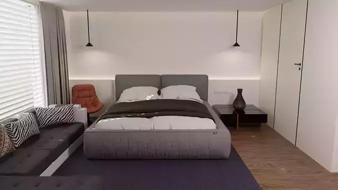  Cozy Bedroom interior scene 3D model