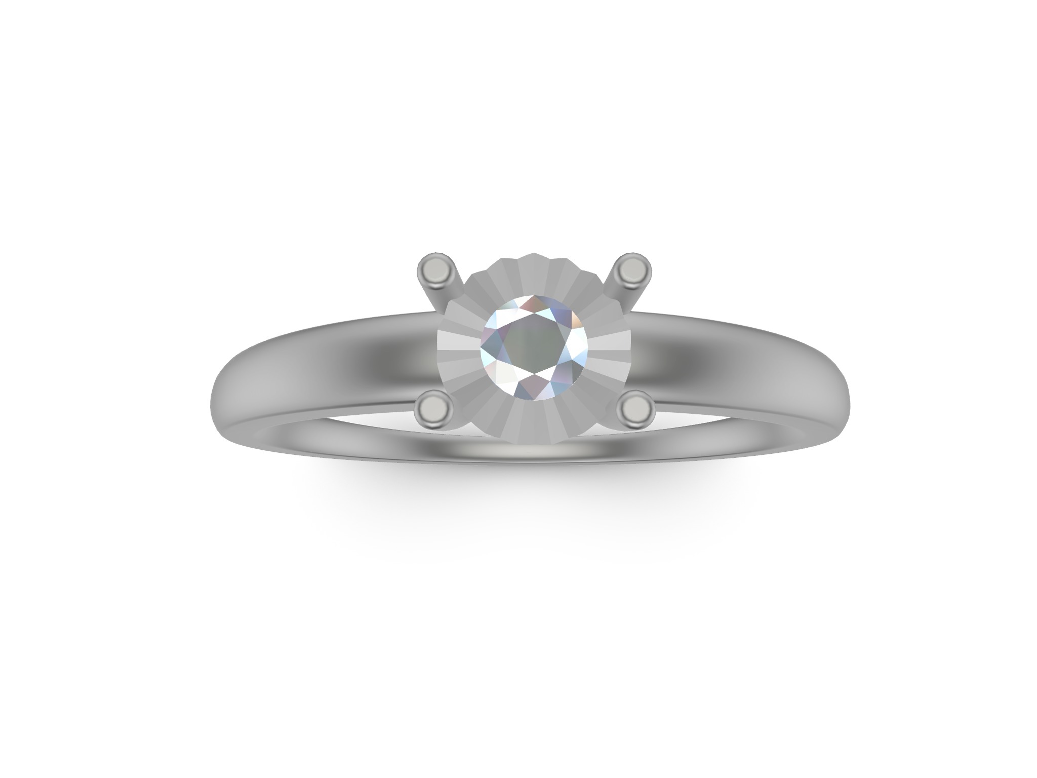 Illusion Setting Solitaire Ring 3D print model_3
